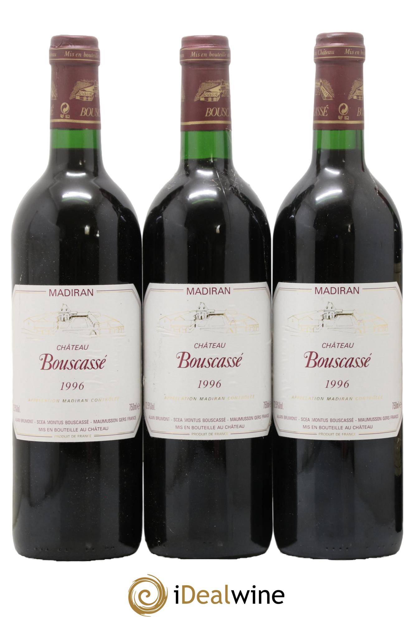 Madiran Château Bouscassé Alain Brumont 1996 - Lot of 3 bottles - 0
