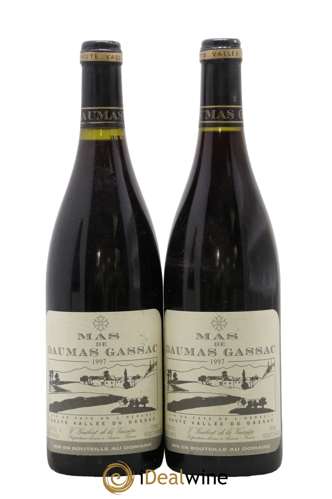 Saint-Guilhem-le-Désert - Cité d'Aniane Mas Daumas Gassac Famille Guibert de La Vaissière 1997 - Lot of 2 bottles - 0