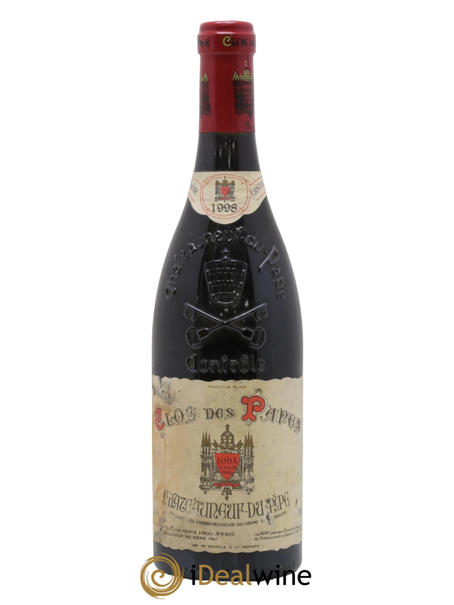 Châteauneuf-du-Pape Clos des Papes - Paul Avril 1998 - Lot de 1 bouteille - 0