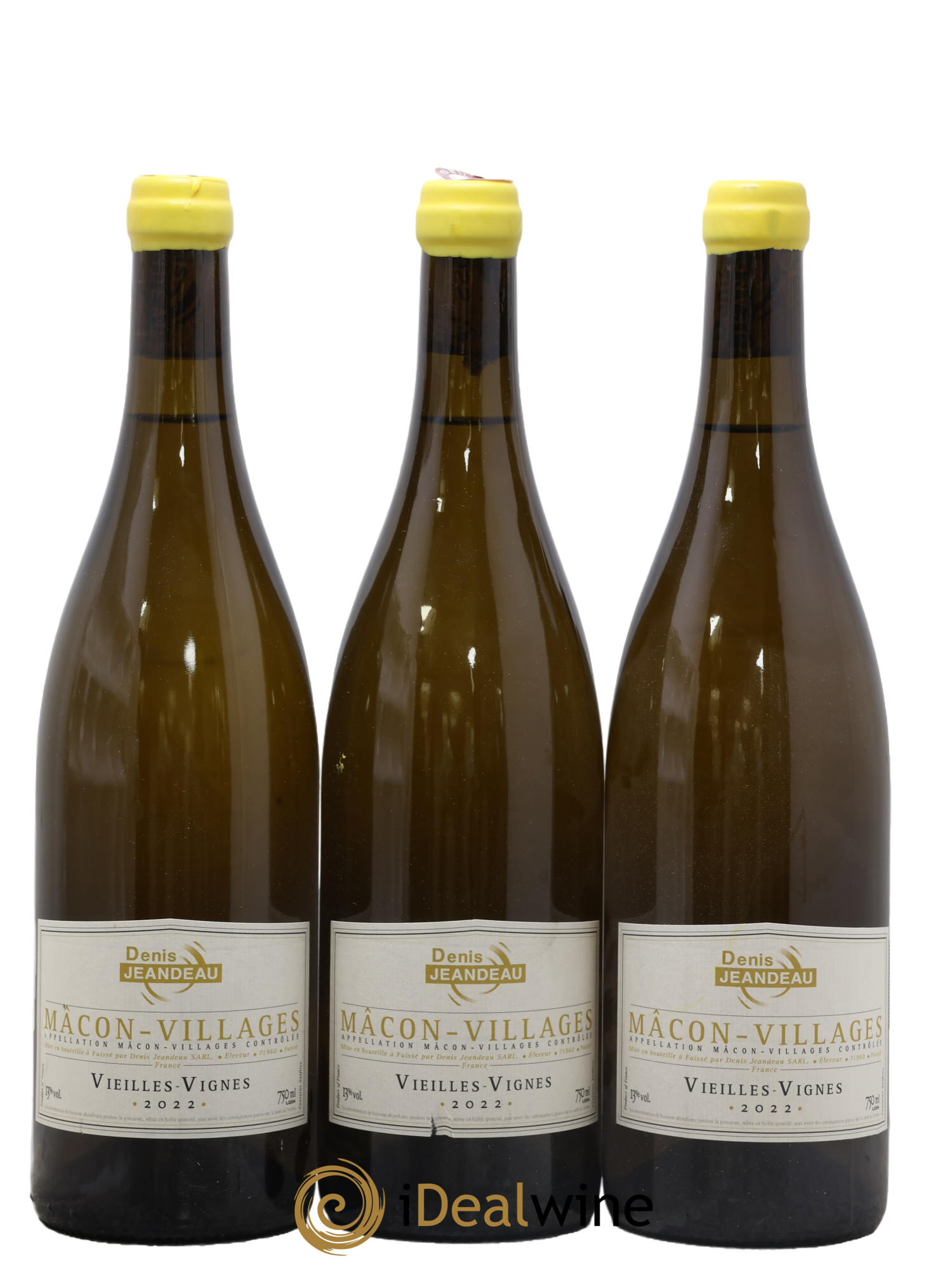 Mâcon-Villages Vieilles Vignes Denis Jeandeau 2022 - Lot de 3 bouteilles - 0