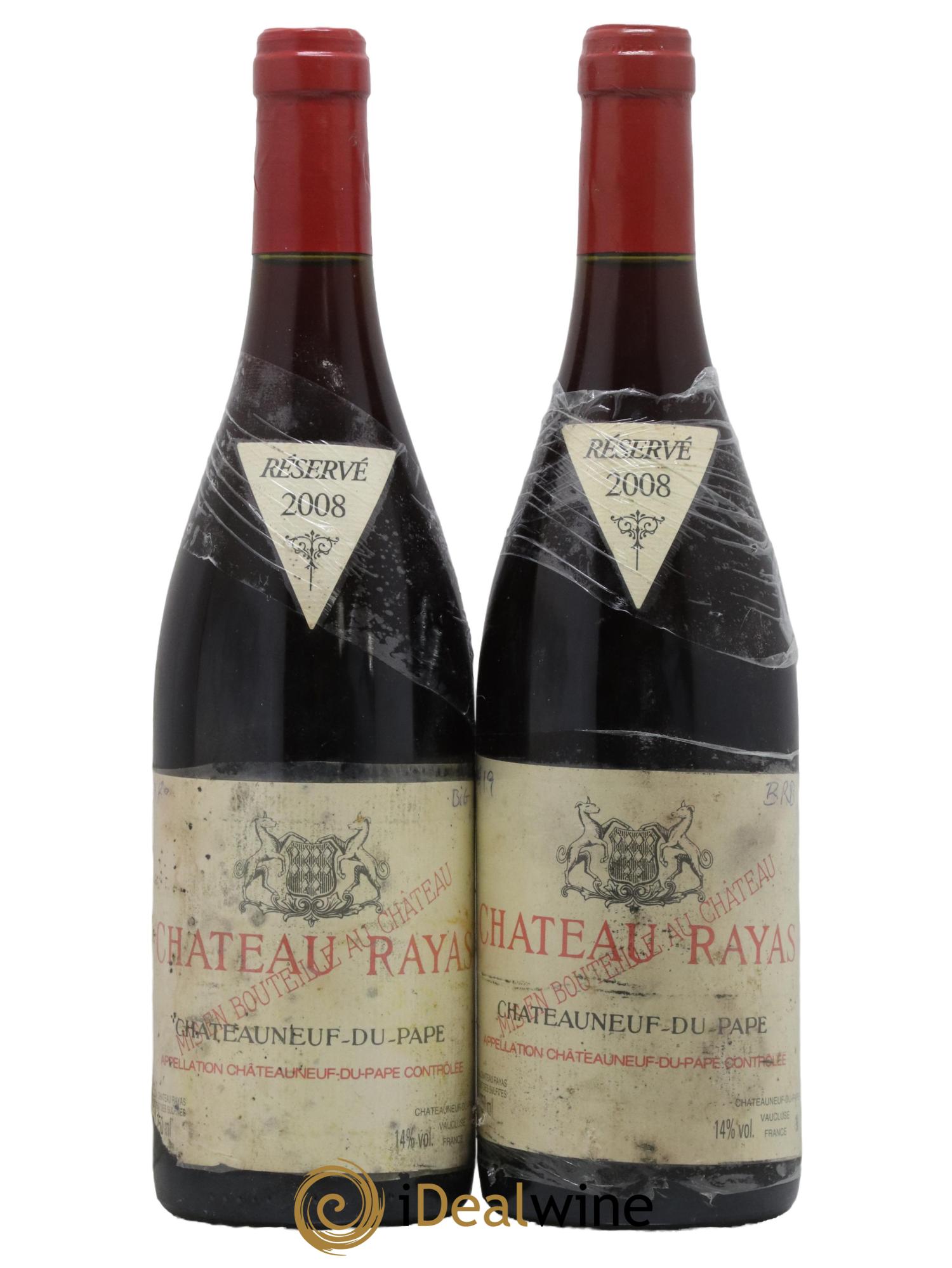Châteauneuf-du-Pape Château Rayas Emmanuel Reynaud 2008 - Lot de 2 bouteilles - 0