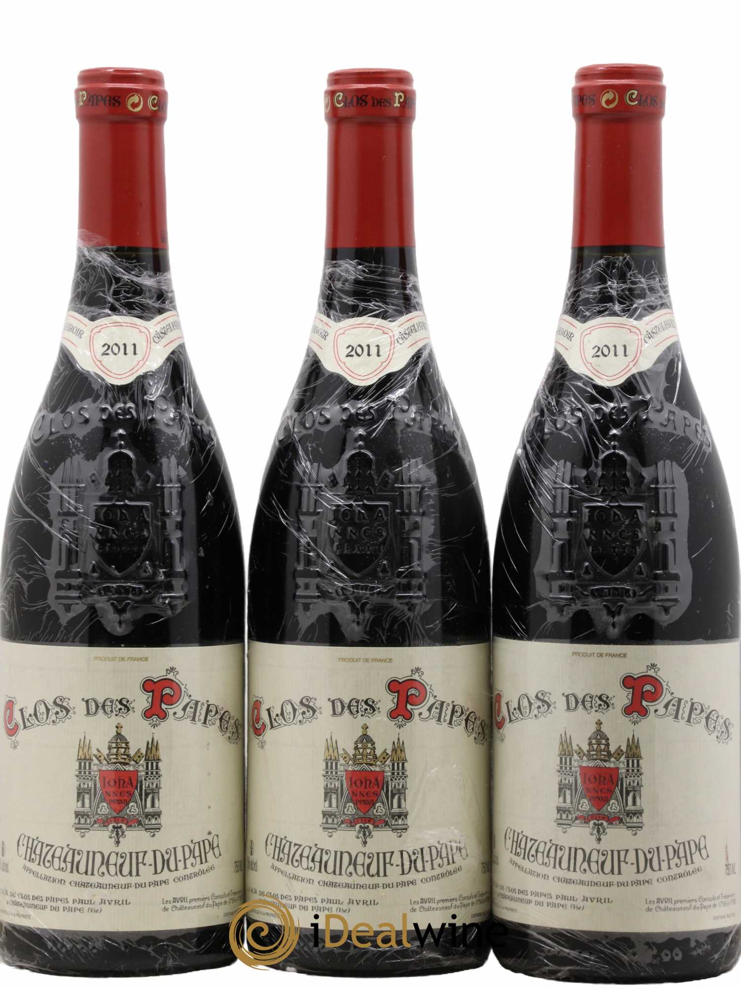 Châteauneuf-du-Pape Clos des Papes - Paul Avril 2011 - Lot de 3 bouteilles - 0