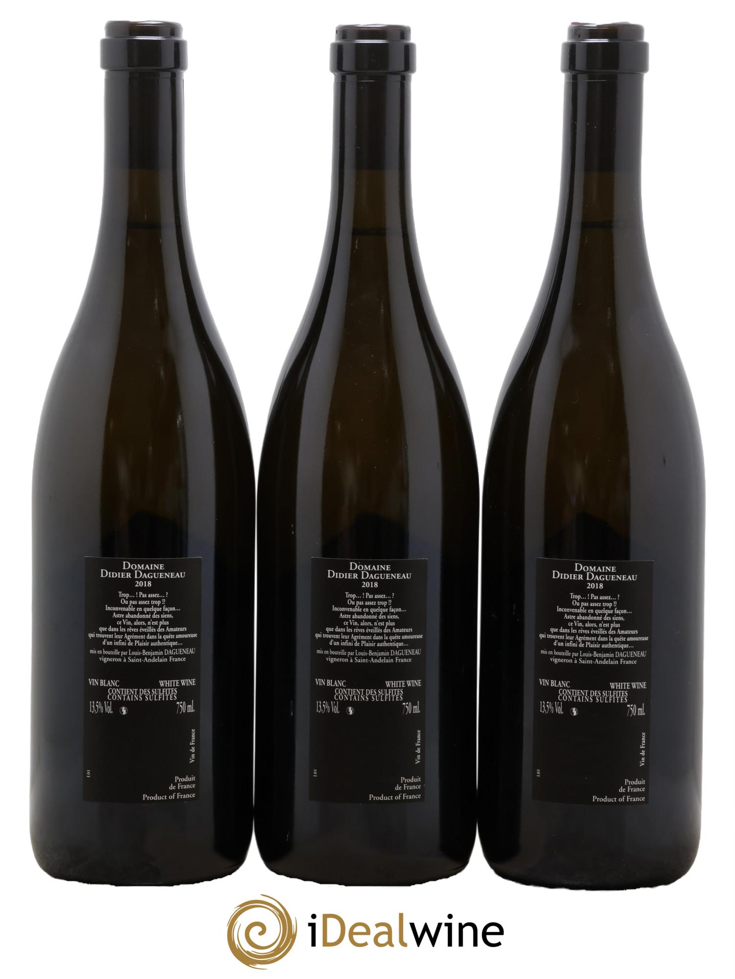 Vin de France (anciennement Pouilly-Fumé) Silex Dagueneau (Domaine Didier - Louis-Benjamin) 2018 - Lot of 3 bottles - 1