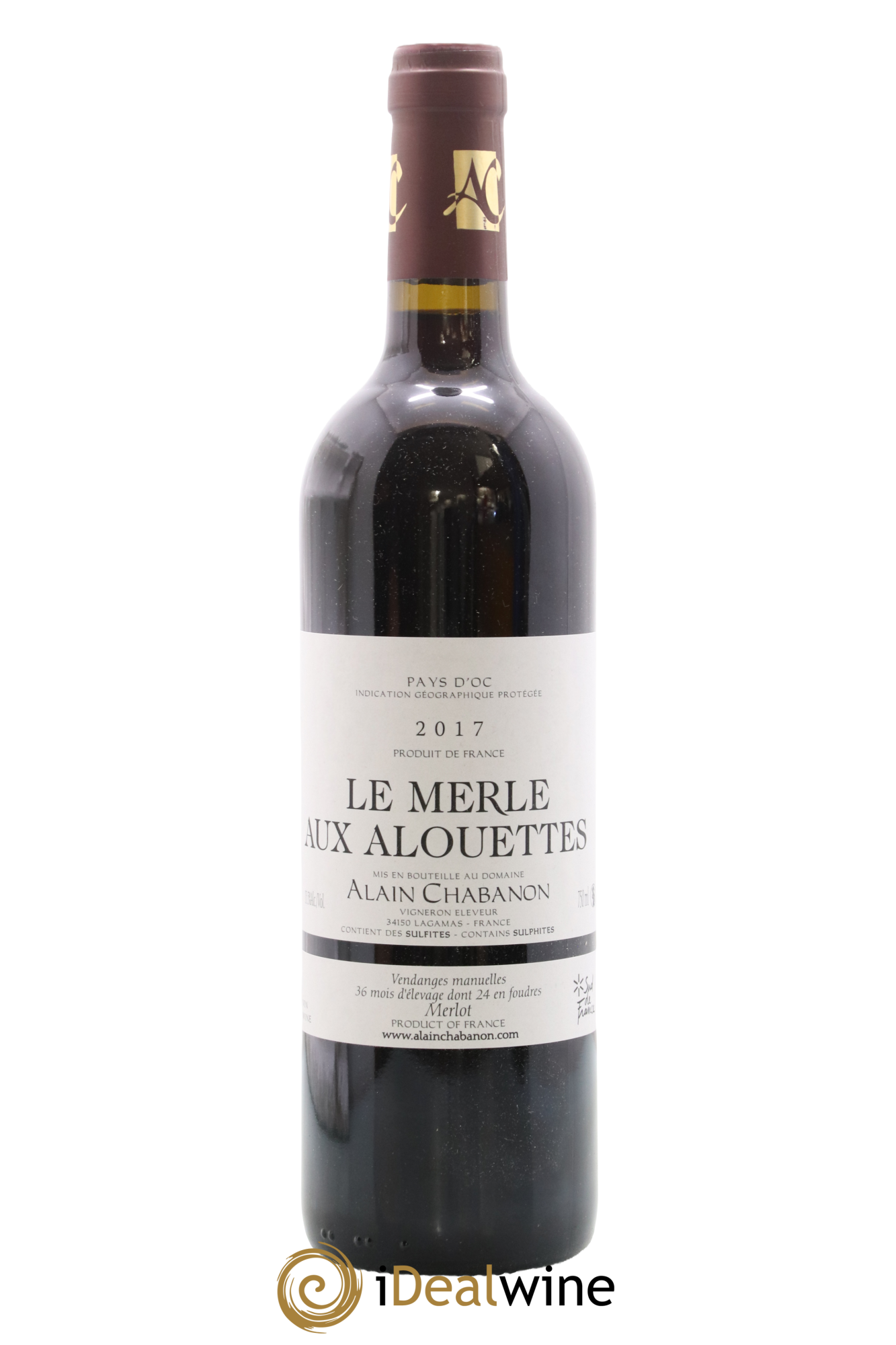 Pays d'Oc Alain Chabanon (Domaine) Le Merle aux Alouettes 2017 - Lot de 1 bouteille - 0