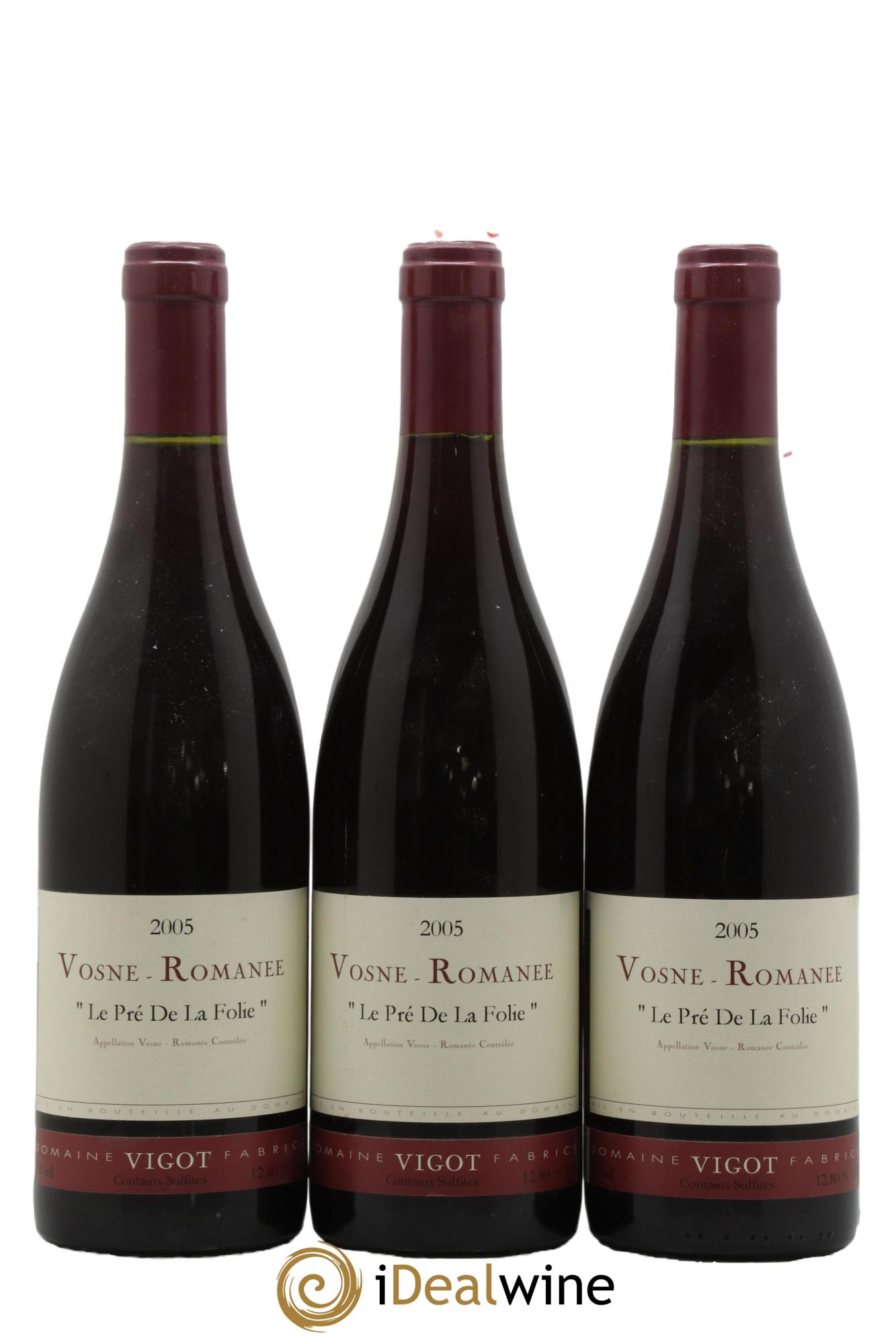 Vosne-Romanée Le Pré De La Folie Fabrice Vigot 2005 - Lot de 3 bouteilles - 0
