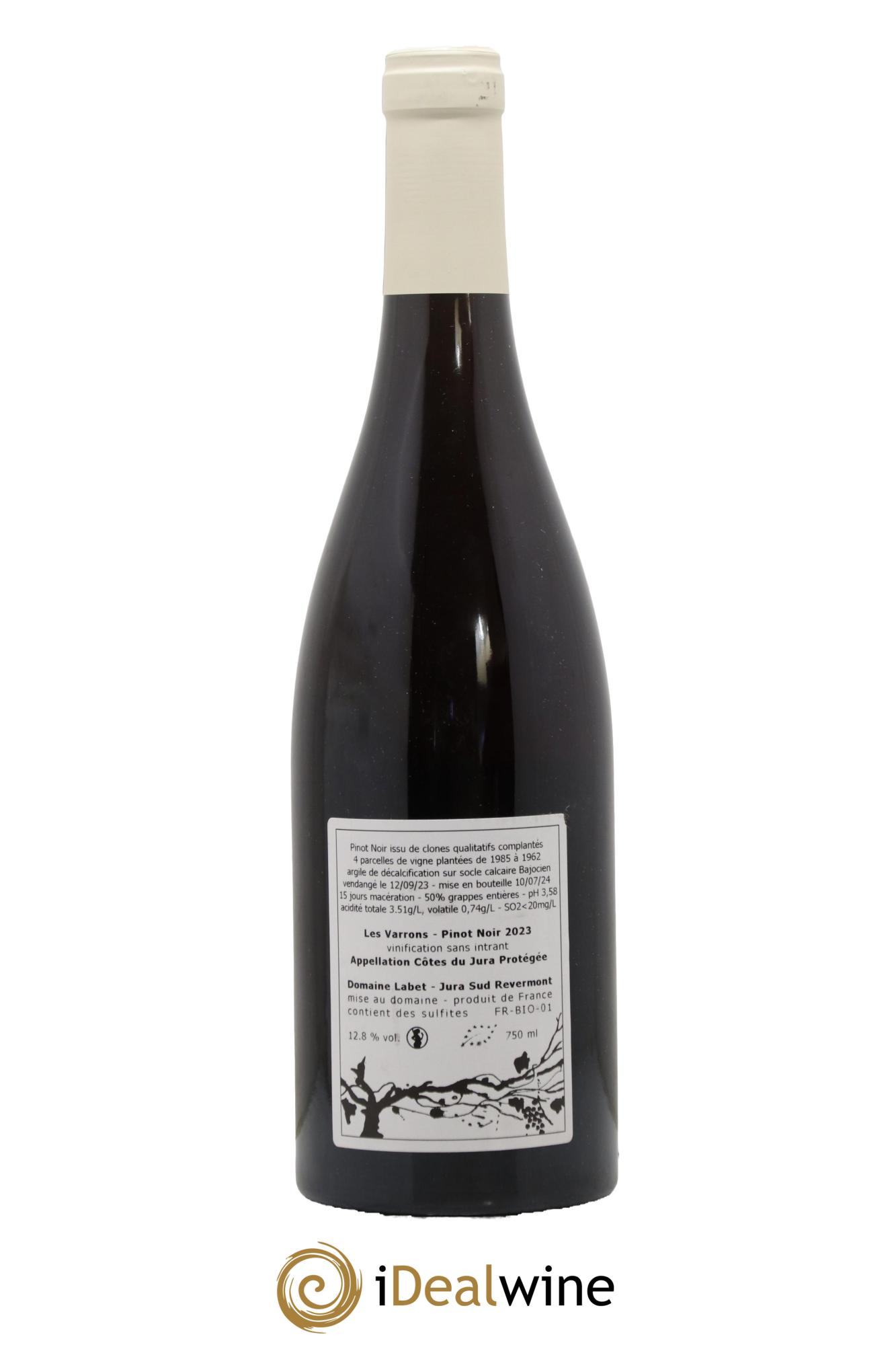 Côtes du Jura Pinot Noir Les Varrons Sélection Massale Romain - Julien  - Charline Labet 2023 - Lotto di 1 bottiglia - 1