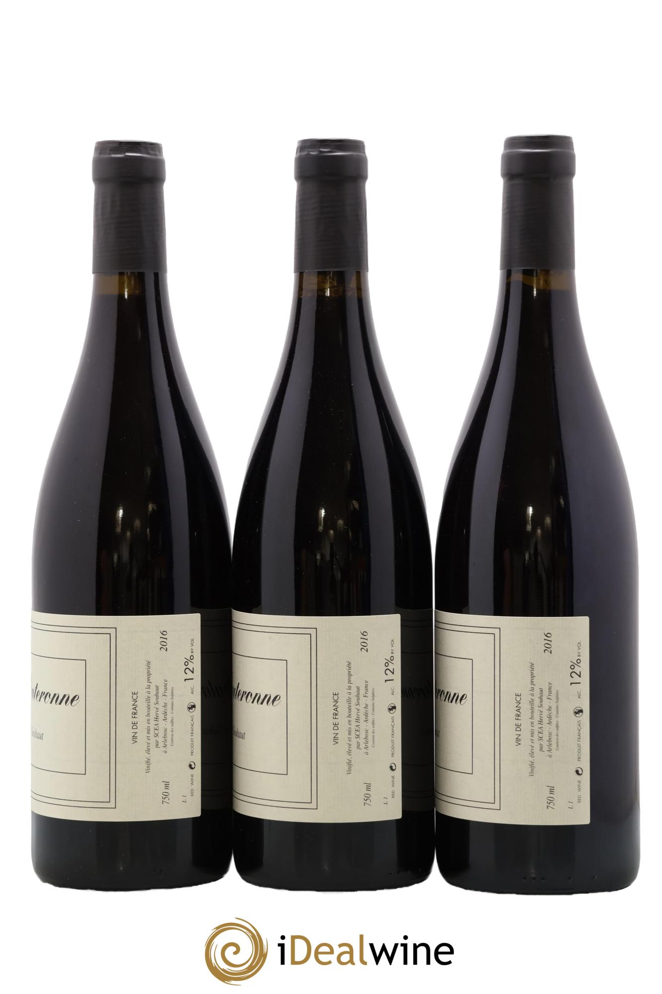 Vin de France La Souteronne Hervé Souhaut - Domaine Romaneaux-Destezet 2016 - Lot de 3 bouteilles - 1