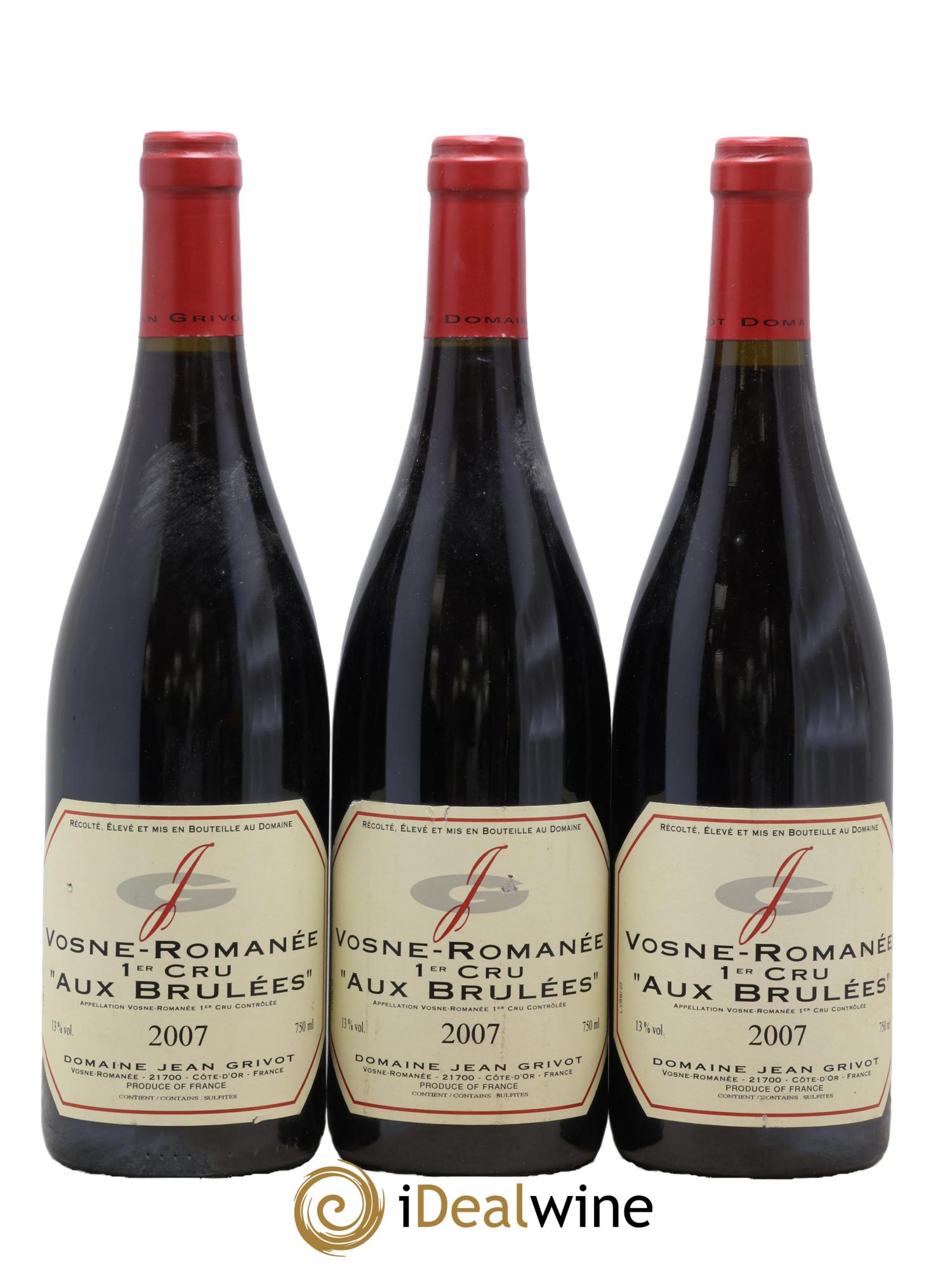 Vosne-Romanée 1er Cru Aux Brûlées Jean Grivot 2007 - Lot de 3 bouteilles - 0