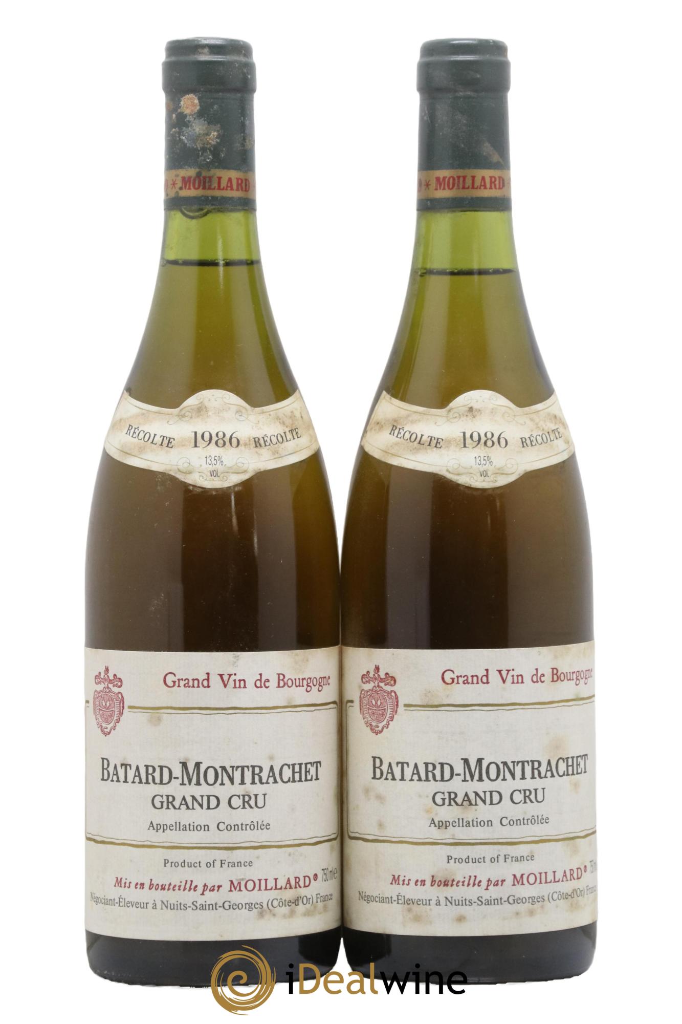 Bâtard-Montrachet Grand Cru Moillard 1986 - Lot de 2 bouteilles - 0