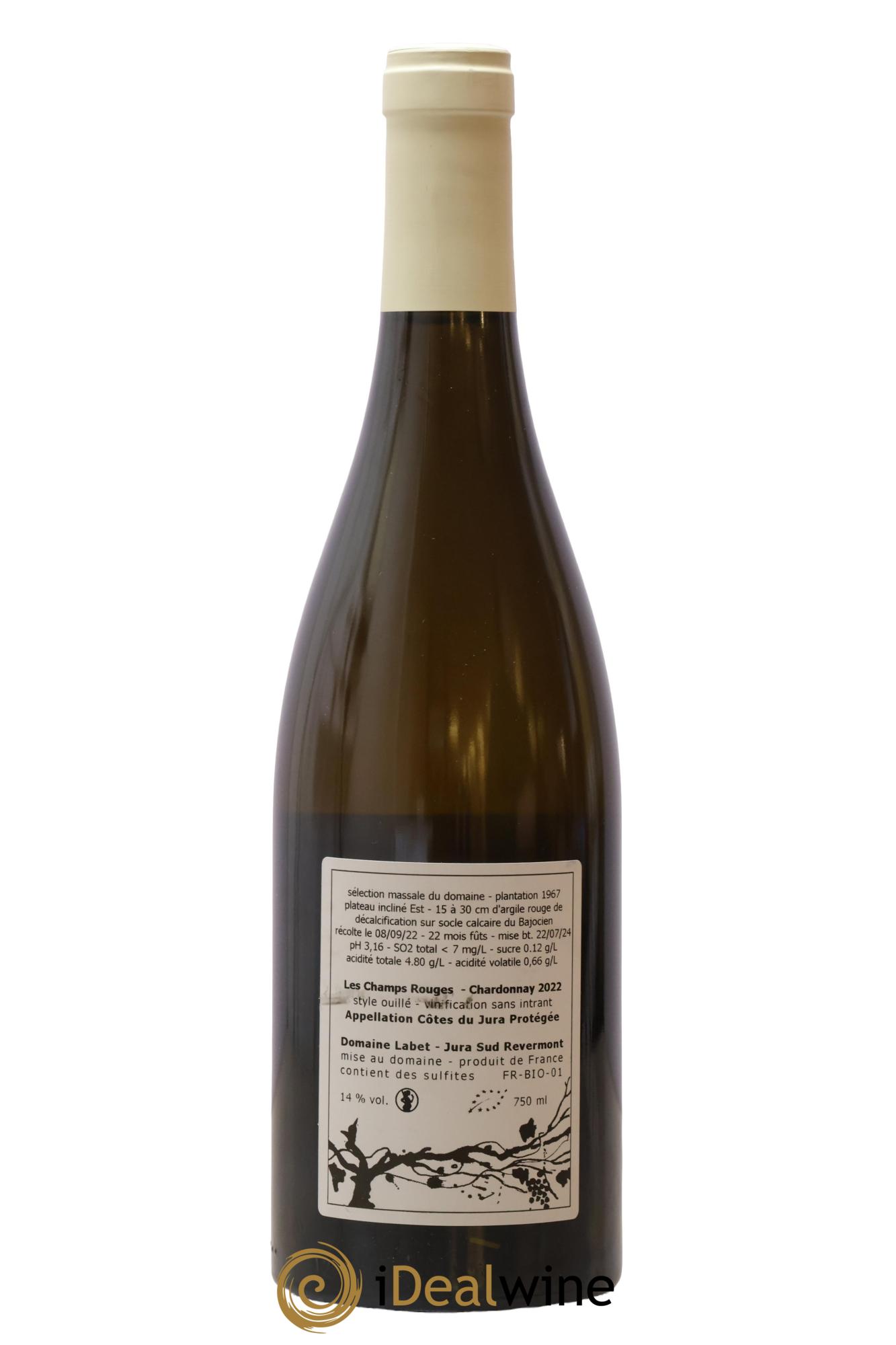 Côtes du Jura Chardonnay Les Champs Rouges Romain - Julien - Charline Labet 2022 - Posten von 1 Flasche - 1