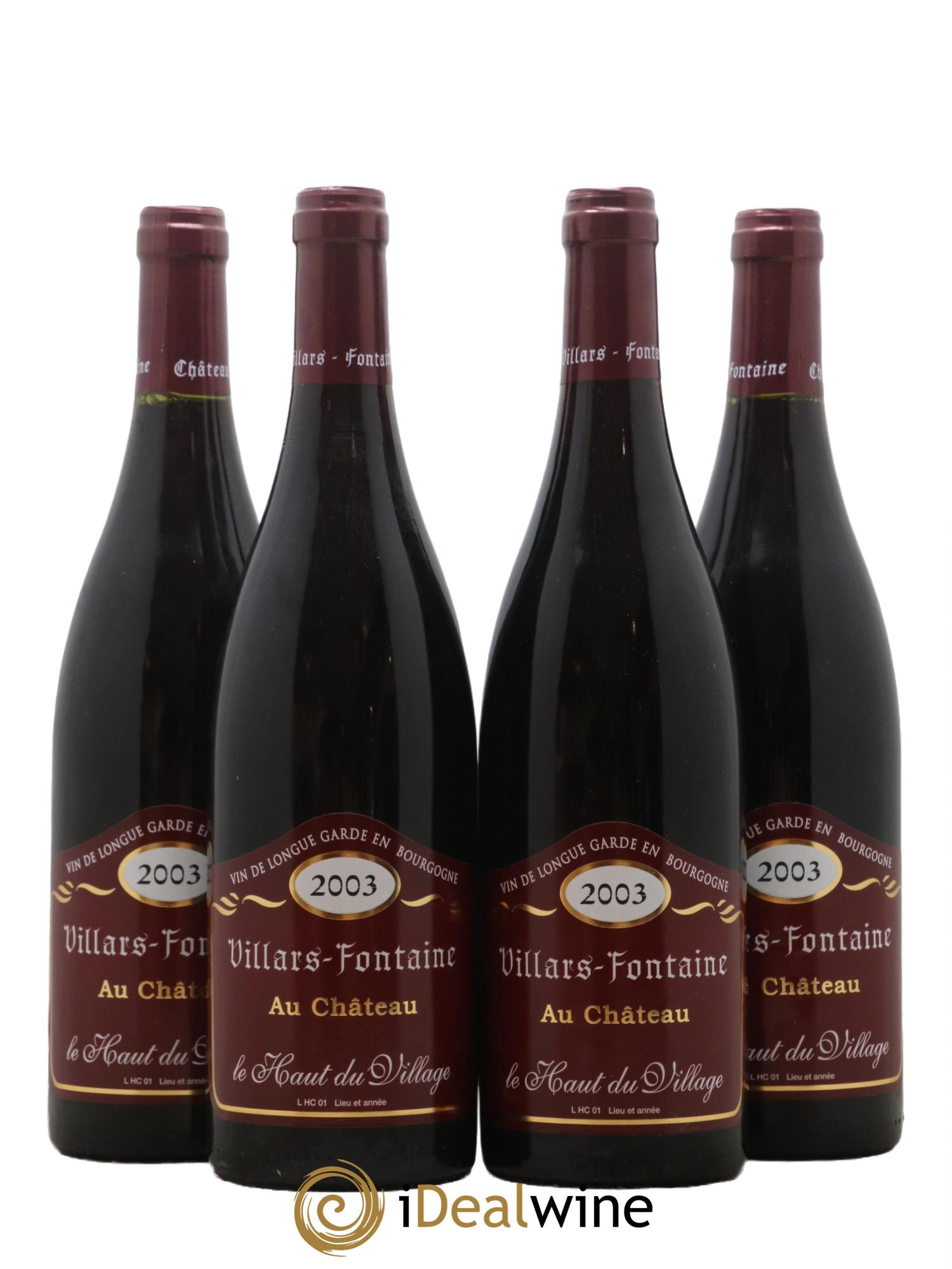 Hautes-Côtes de Nuits Le Haut du Village Domaine de Villars Fontaine 2003 - Lot de 4 bouteilles - 0