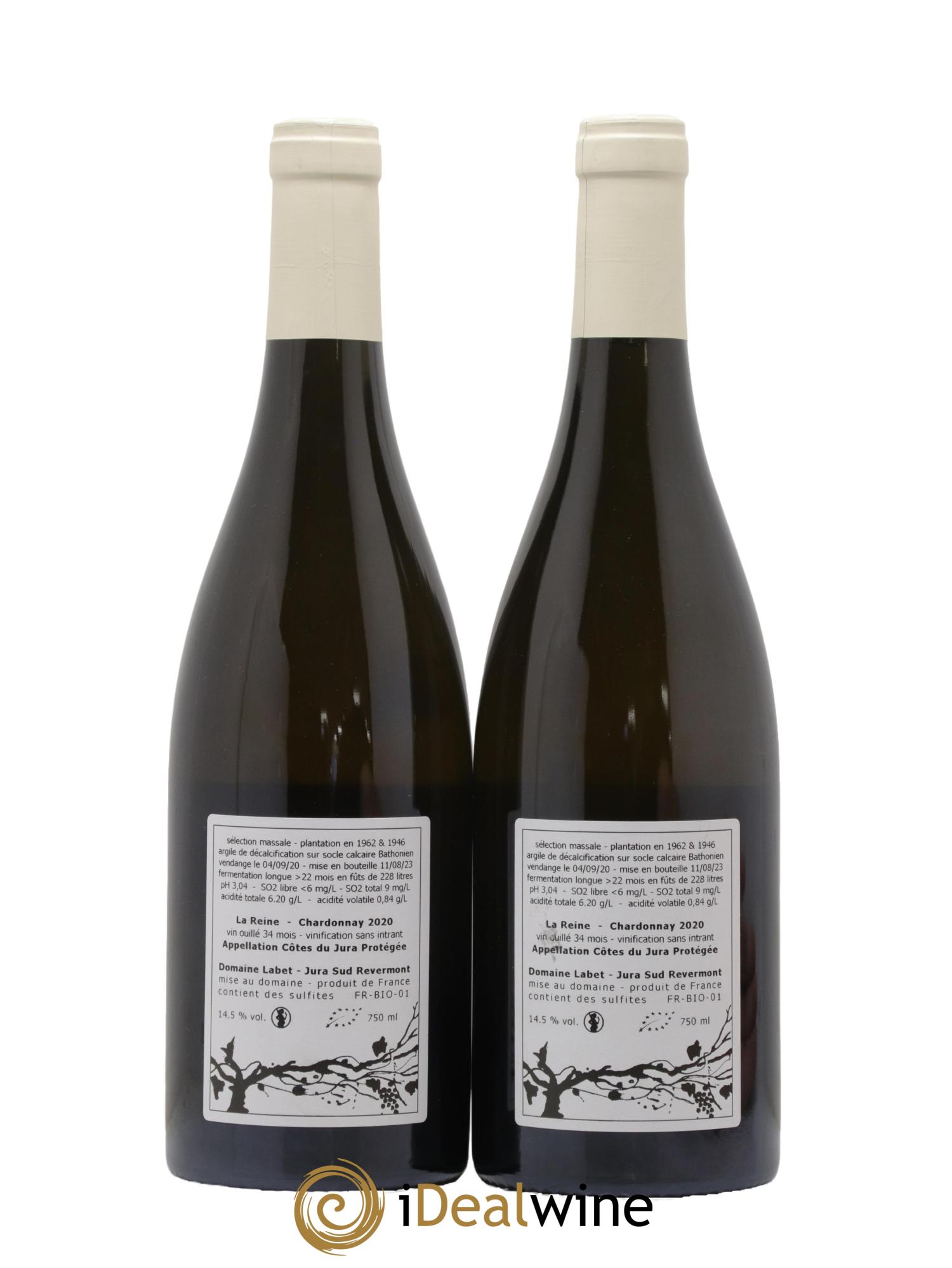 Côtes du Jura Chardonnay La Reine Romain - Julien - Charline Labet 2020 - Lot de 2 bouteilles - 1
