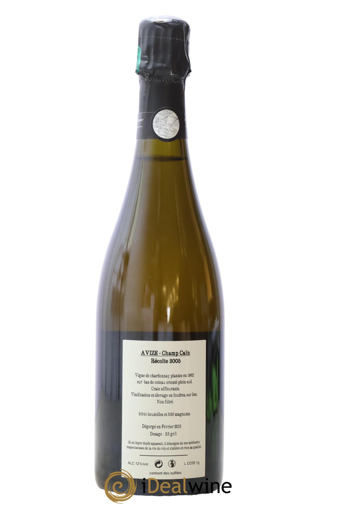 Avize Champ Caïn Extra-Brut Jacquesson 2005 - Lot de 1 bouteille - 1