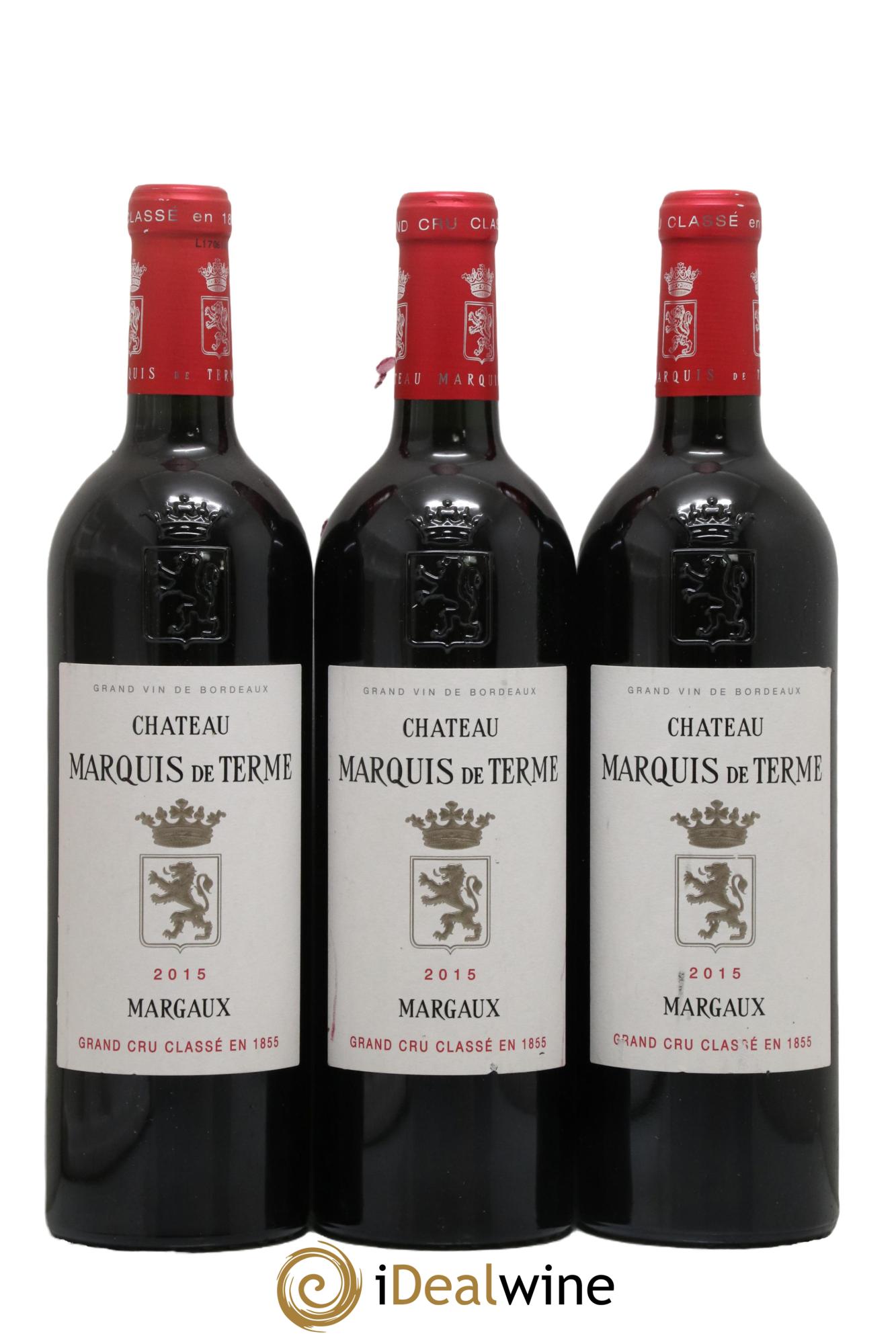Château Marquis de Terme 4ème Grand Cru Classé 2015 - Lot of 3 bottles - 0