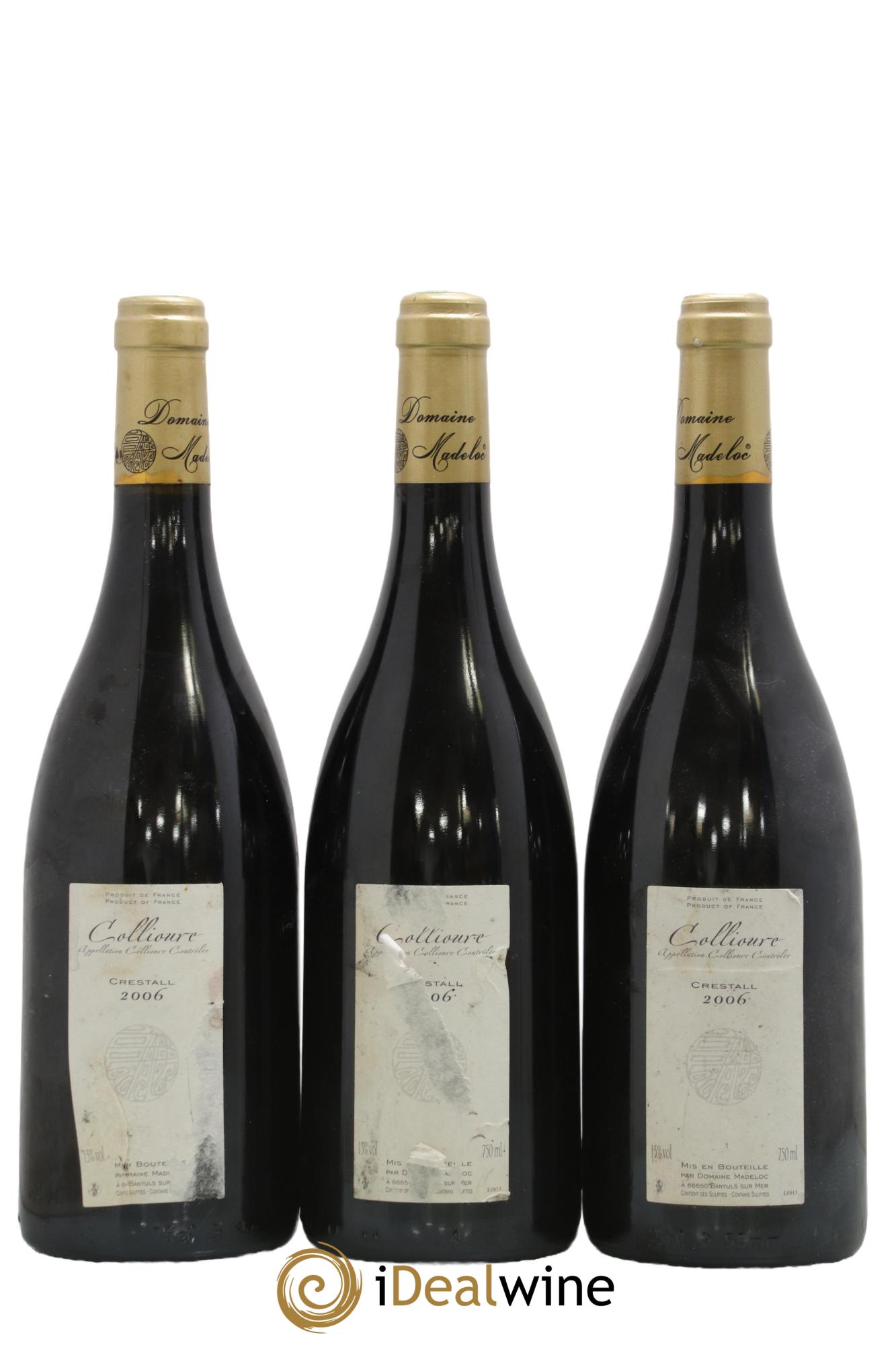 Collioure Madeloc (Domaine)  Cuvée Crestall  2006 - Lot of 3 bottles - 1