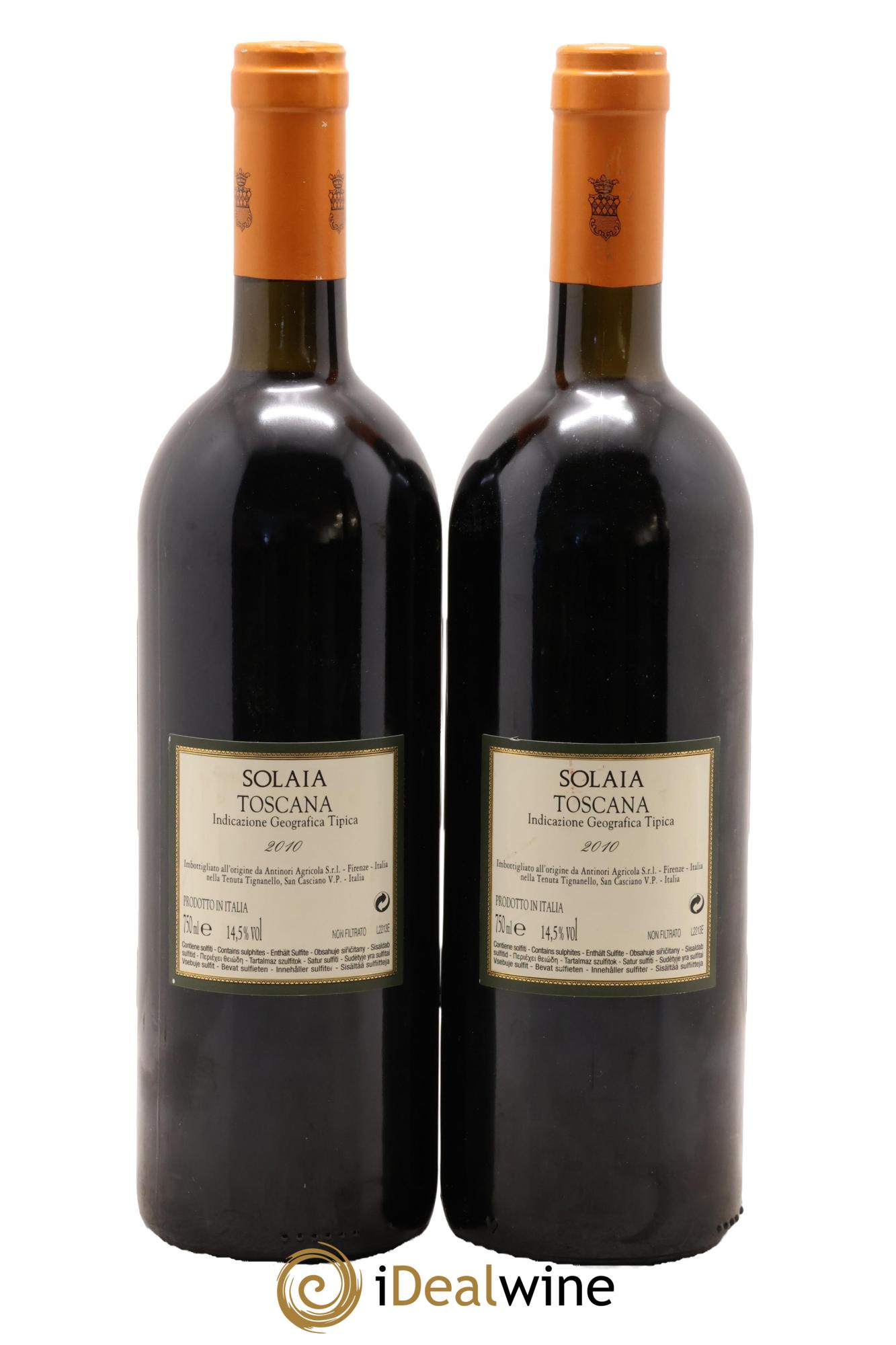 Toscana IGT Solaia Tenuta Tignanello - Marchesi Antinori 2010 - Posten von 2 Flaschen - 1