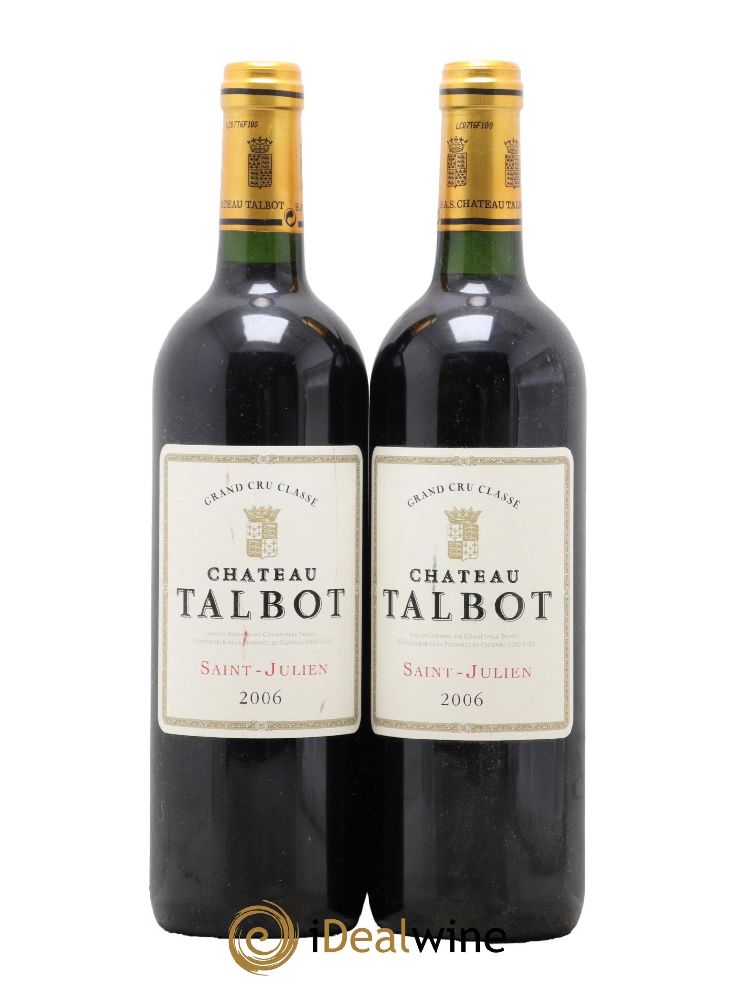 Château Talbot 4ème Grand Cru Classé 2006 - Lot de 2 bouteilles - 0