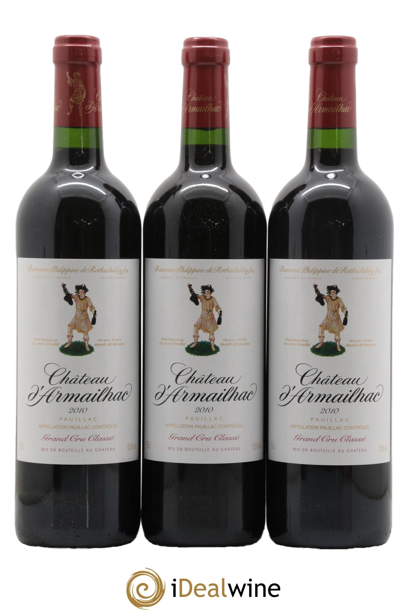 Château d' Armailhac - Mouton Baron(ne) Philippe 5ème Grand Cru Classé 2010 - Posten von 12 Flaschen - 2