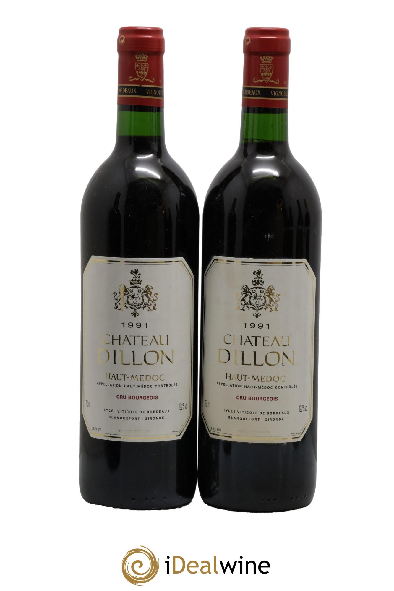 Château Dillon Cru Bourgeois 1991 - Lotto di 2 bottiglie - 0