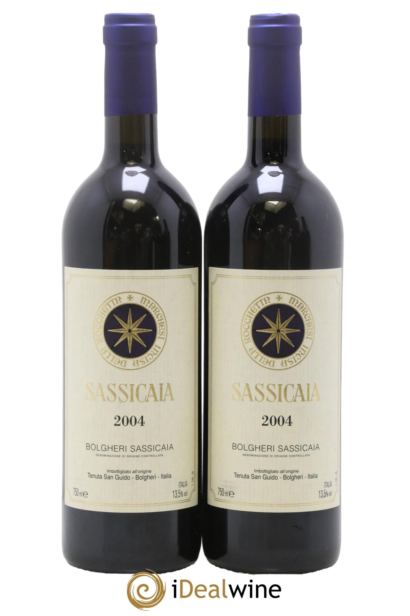 Bolgheri DOC Sassicaia Tenuta San Guido 2004 - Lot de 2 bouteilles - 0