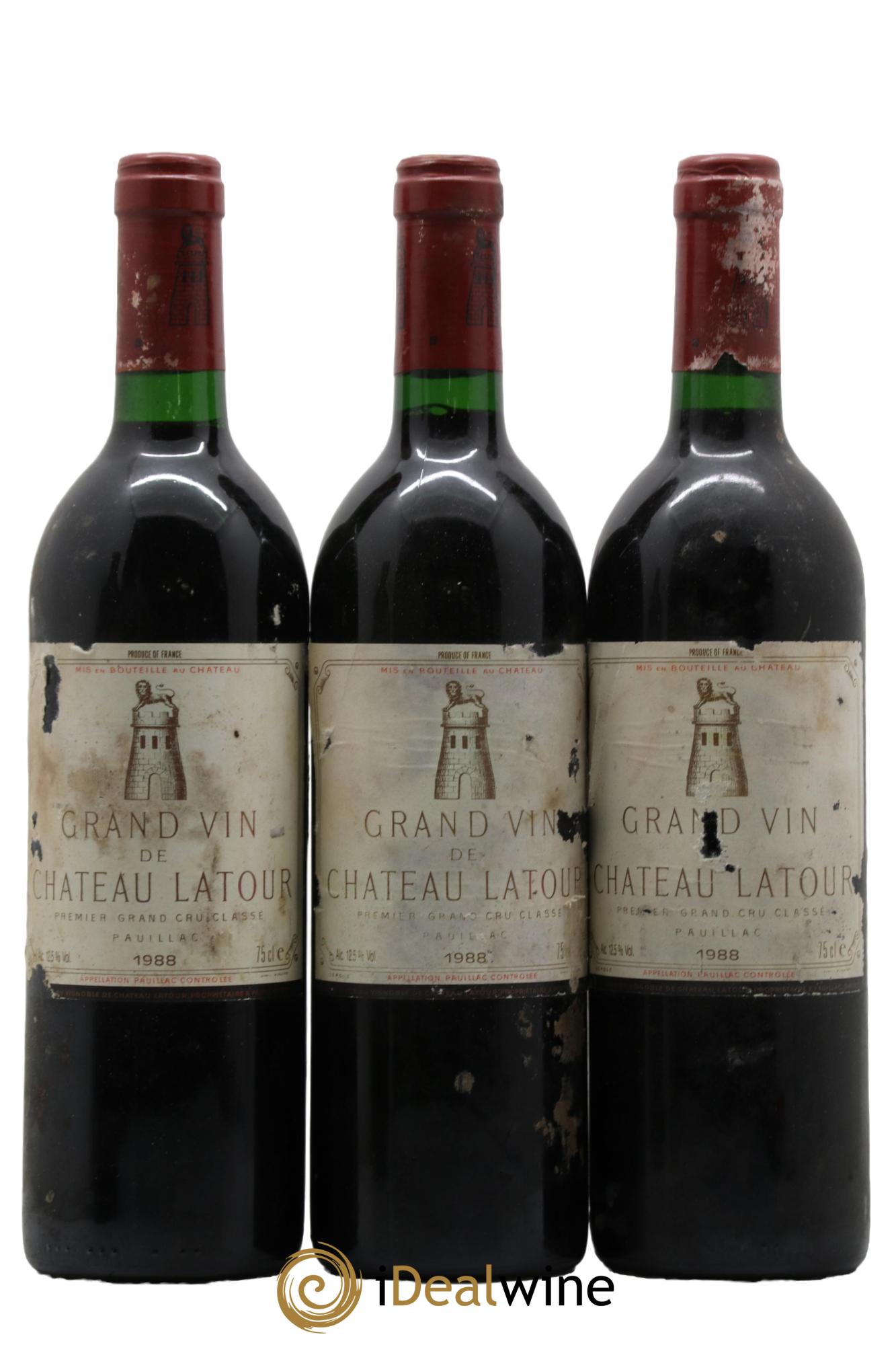Château Latour 1er Grand Cru Classé 1988 - Lot de 3 bouteilles - 0