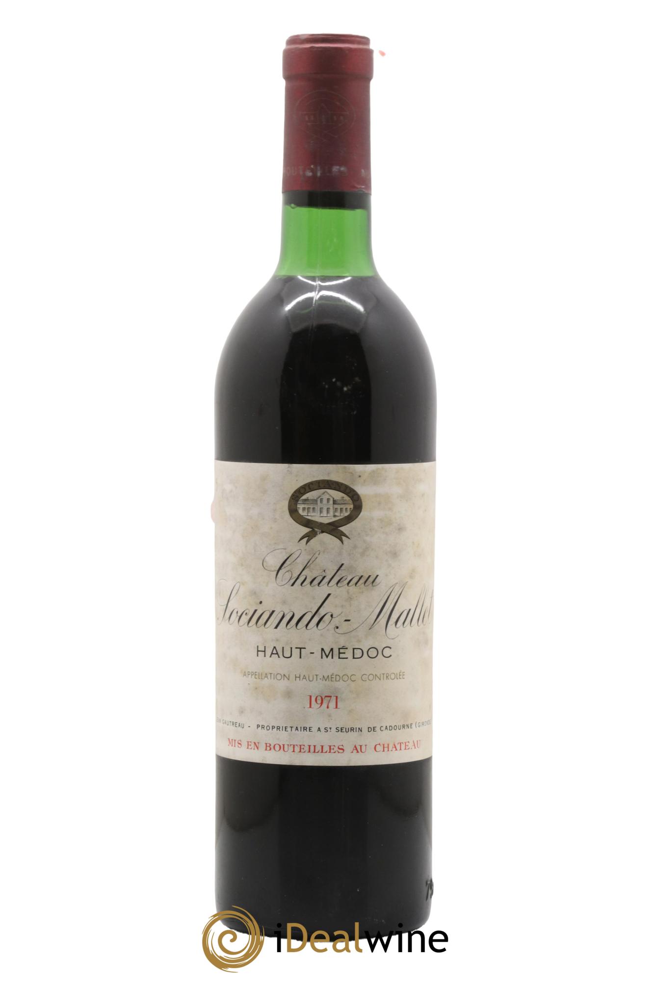 Château Sociando Mallet 1971 - Lotto di 1 bottiglia - 0