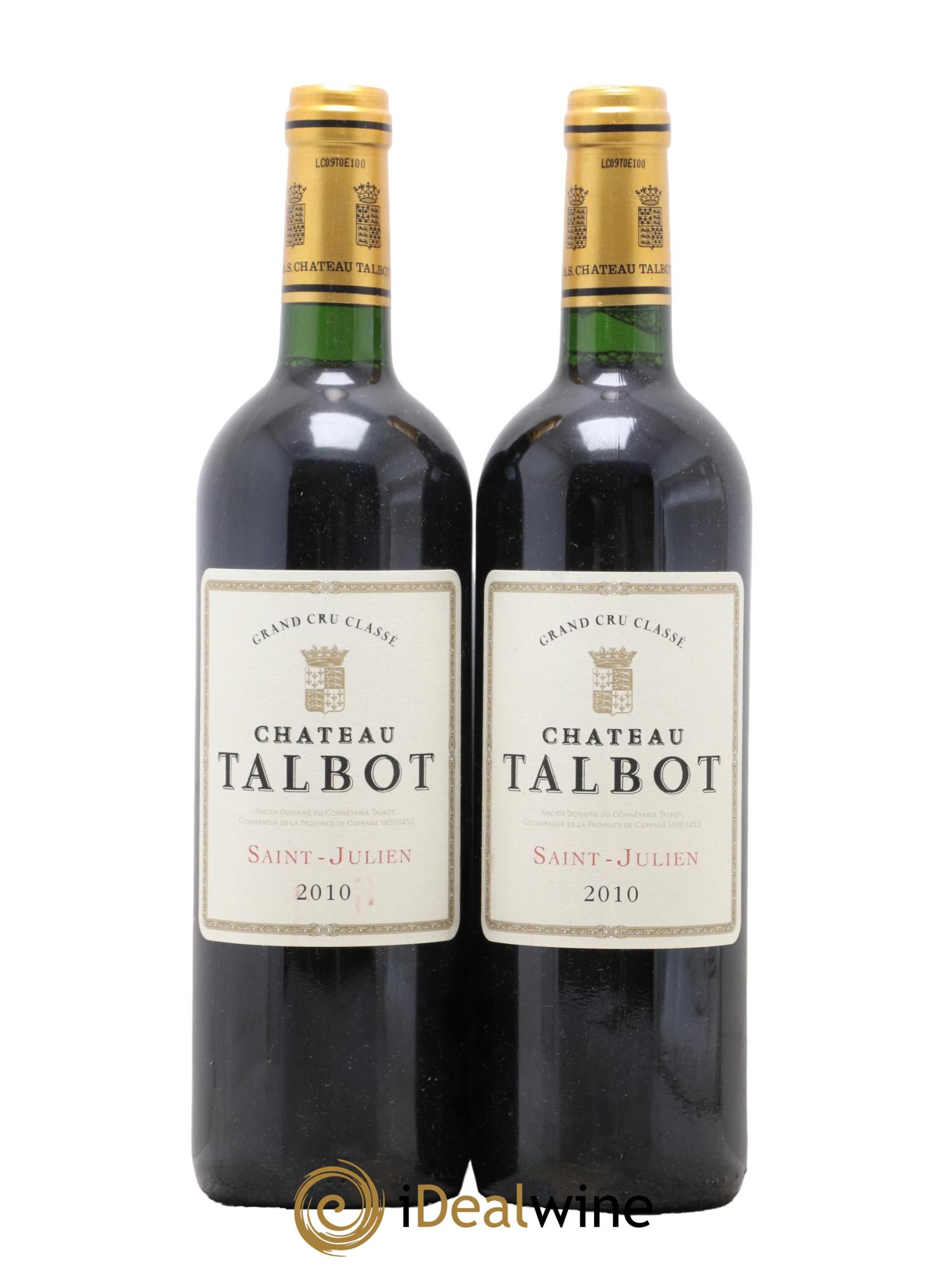 Château Talbot 4ème Grand Cru Classé 2010 - Lot de 2 bouteilles - 0