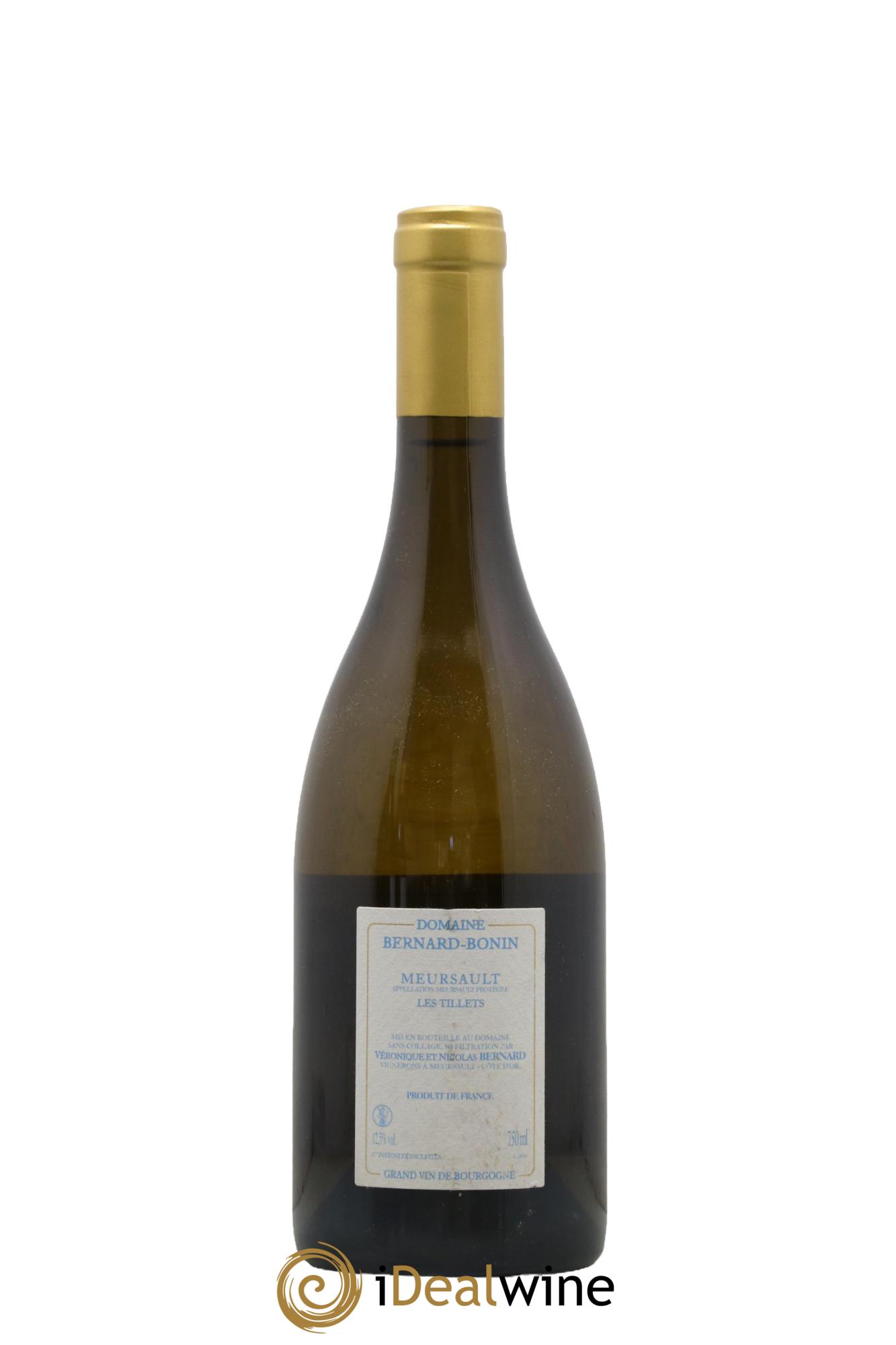 Meursault Les Tillets Bernard Bonin 2018 - Lot de 1 bouteille - 1