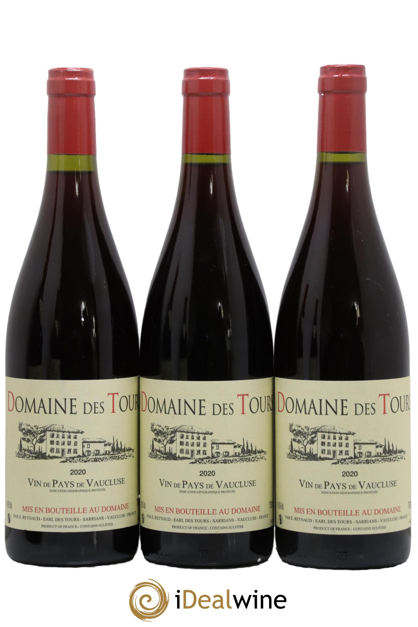 Vaucluse (Vin de Pays de Vaucluse) Domaine des Tours Emmanuel Reynaud 2020 - Lot de 3 bouteilles - 0