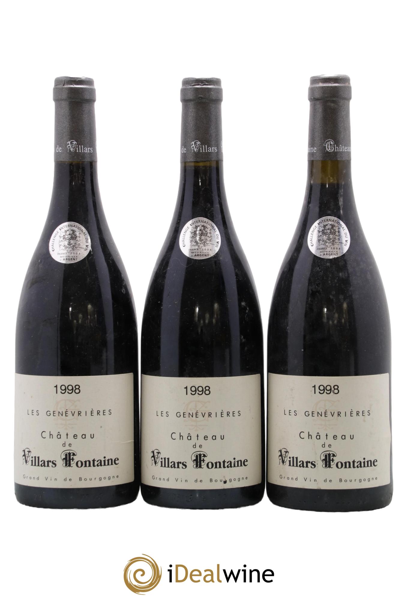Hautes-Côtes de Nuits Les Genévrières Château Villars-Fontaine 1998 - Lotto di 3 bottiglie - 0