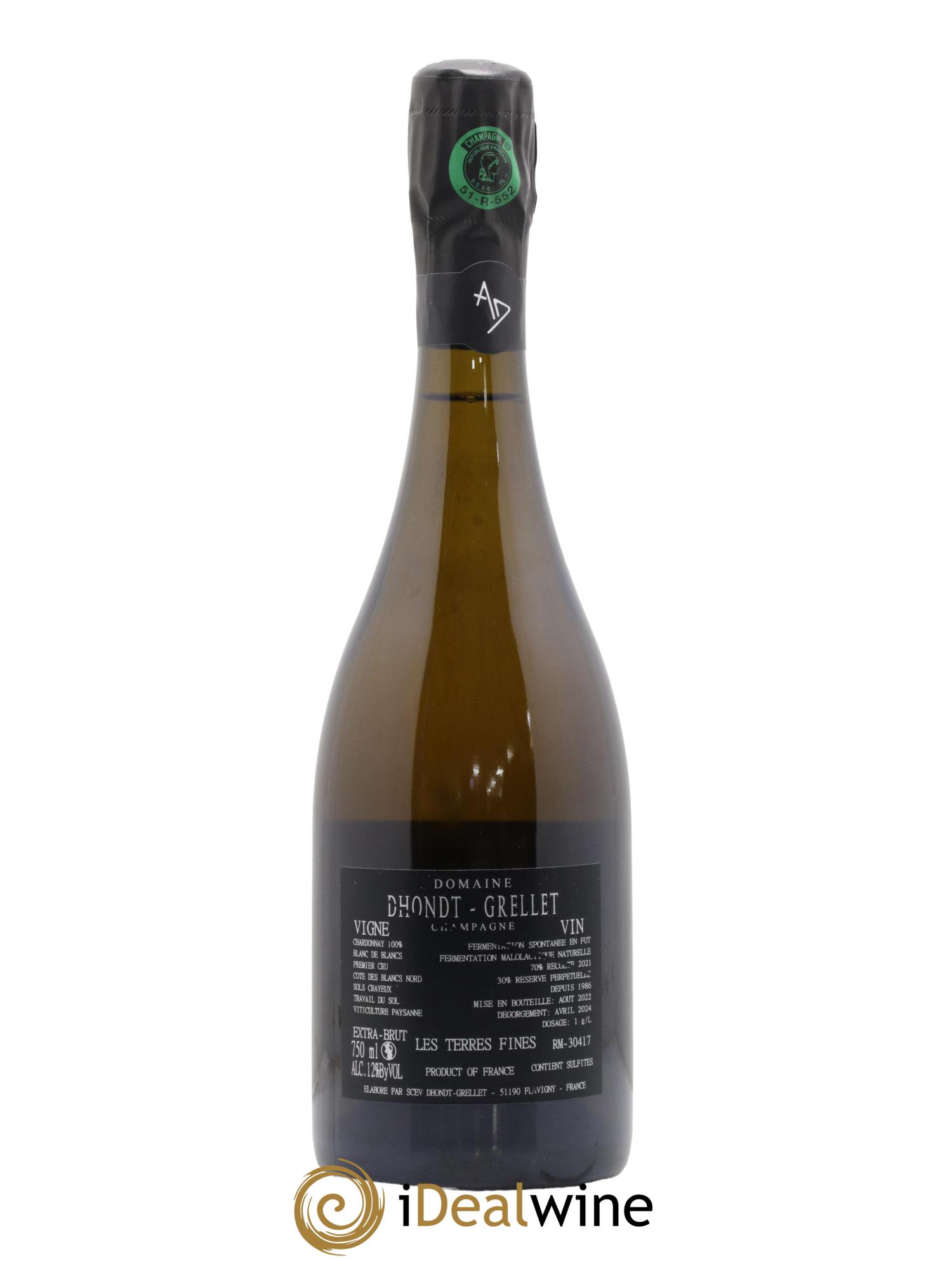 Les Terres Fines Blanc de Blancs Extra-Brut Dhondt Grellet - Lotto di 1 bottiglia - 1