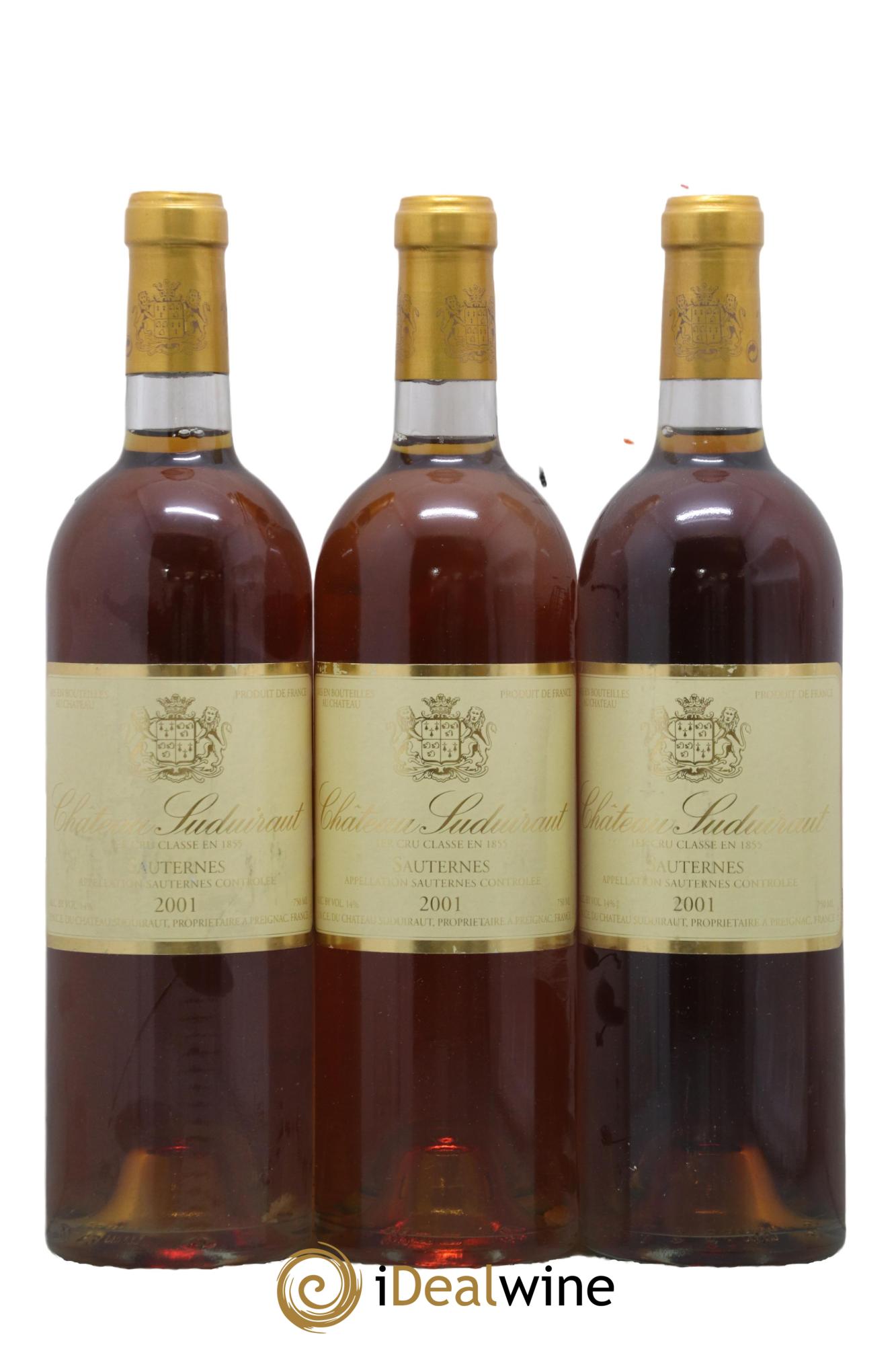Château Suduiraut 1er Grand Cru Classé 2001 - Posten von 3 Flaschen - 0