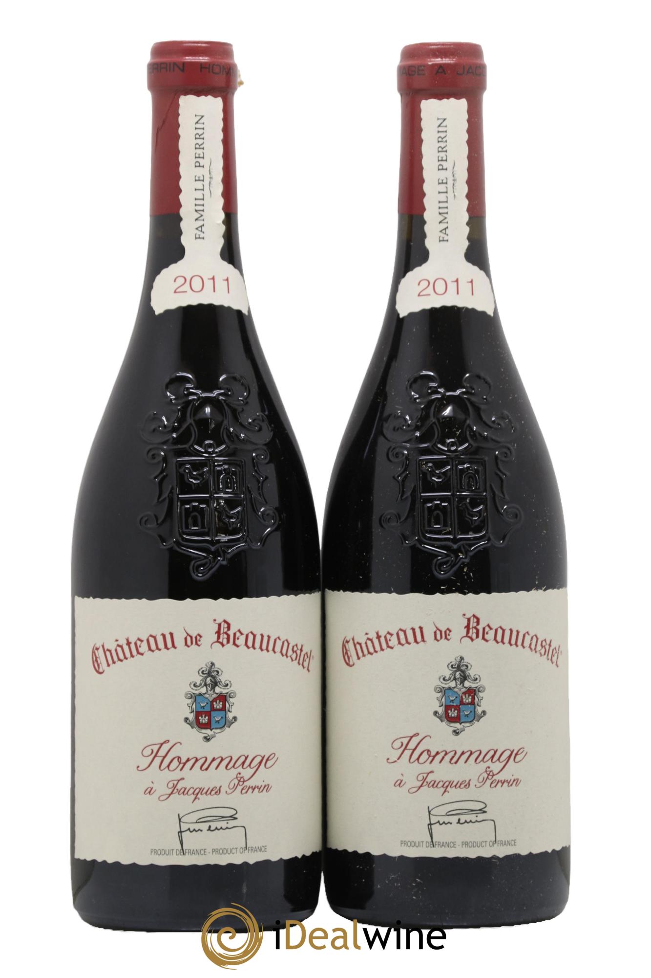 Châteauneuf-du-Pape Château de Beaucastel Hommage à Jacques Perrin Famille Perrin 2011 - Lot of 2 bottles - 1
