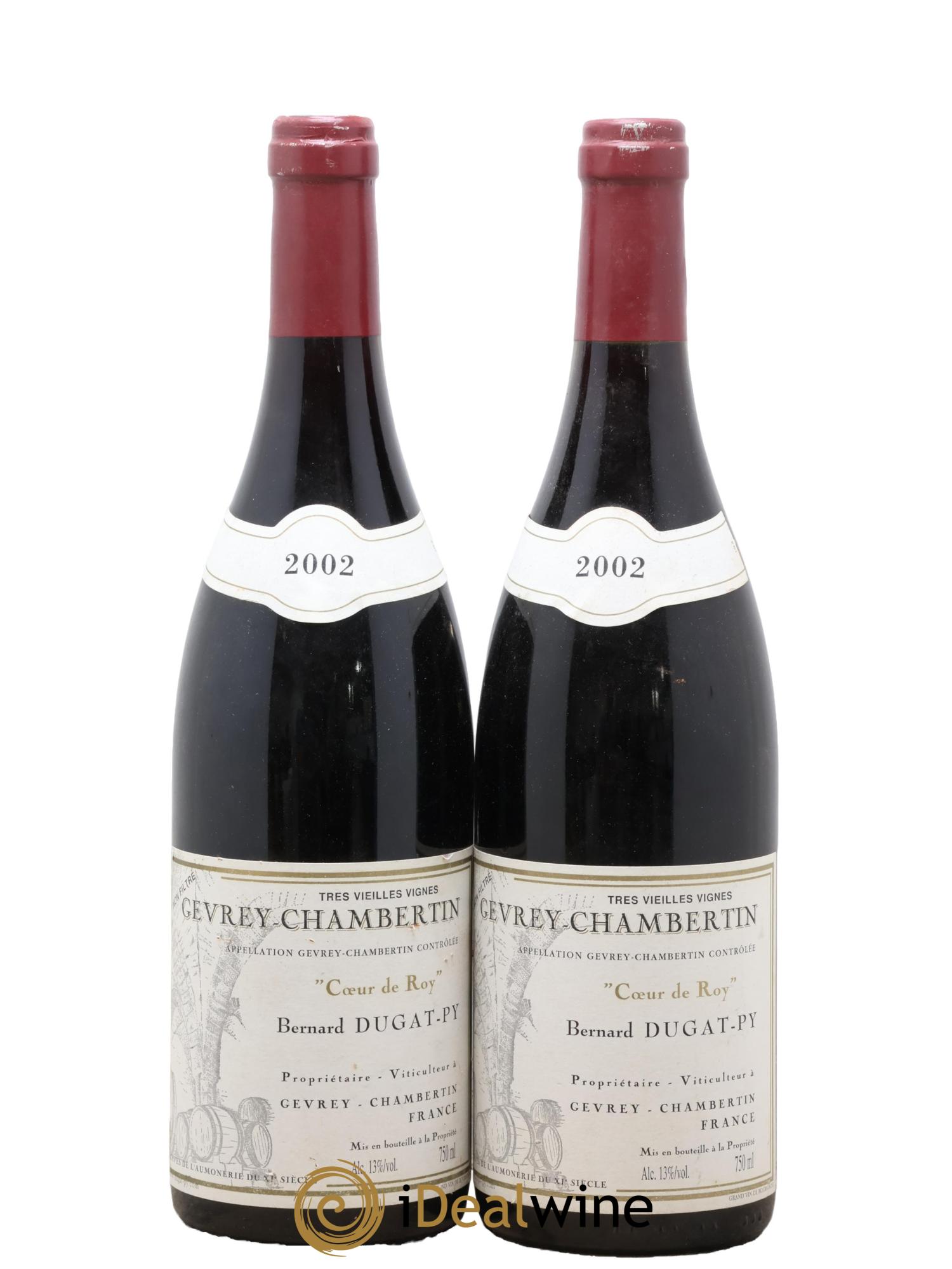 Gevrey-Chambertin Coeur de Roy Très Vieilles Vignes Dugat-Py 2002 - Lotto di 2 bottiglie - 0
