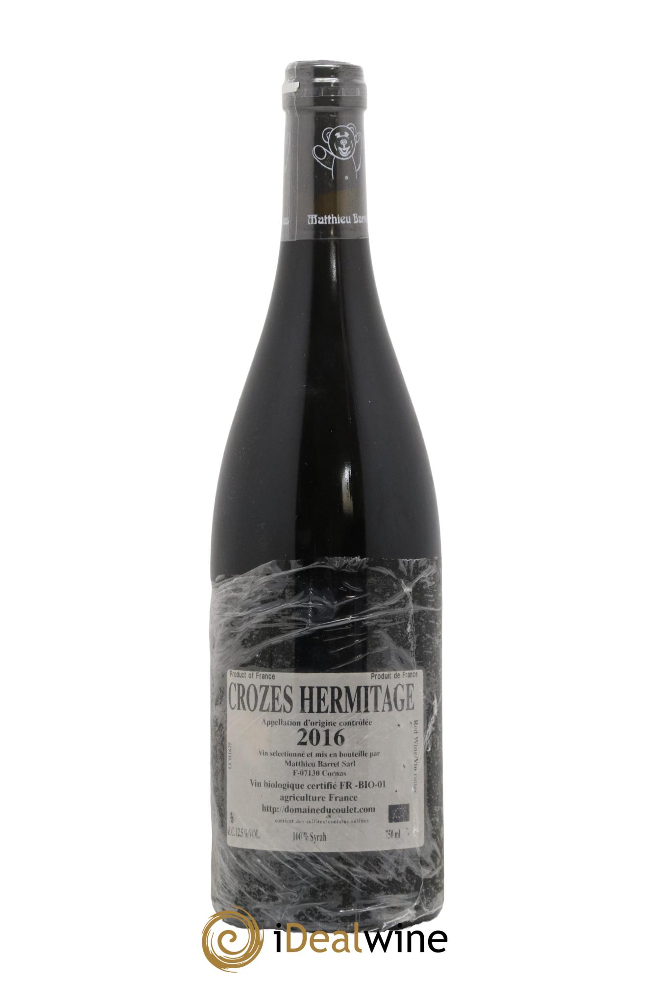 Crozes-Hermitage Et la Bannière Coulet (Domaine du) - Matthieu Barret 2016 - Lot of 1 bottle - 1