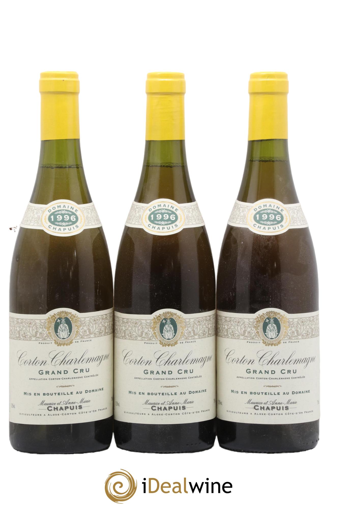 Corton-Charlemagne Grand Cru Chapuis & Chapuis 1996 - Lot de 3 bouteilles - 0