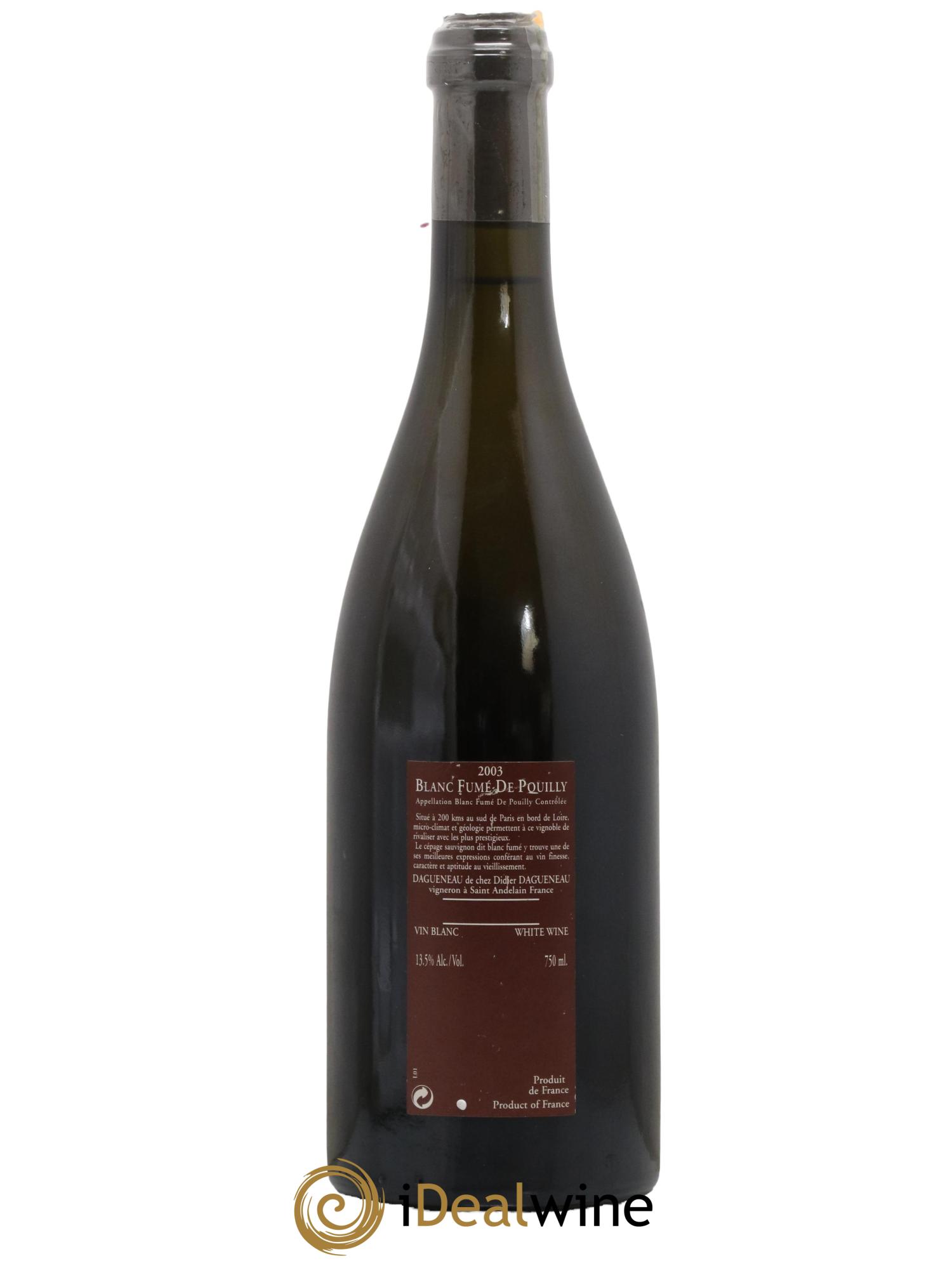 Vin de France (anciennement Pouilly-Fumé) Pur Sang Dagueneau (Domaine Didier - Louis-Benjamin) 2003 - Lot de 1 bouteille - 1