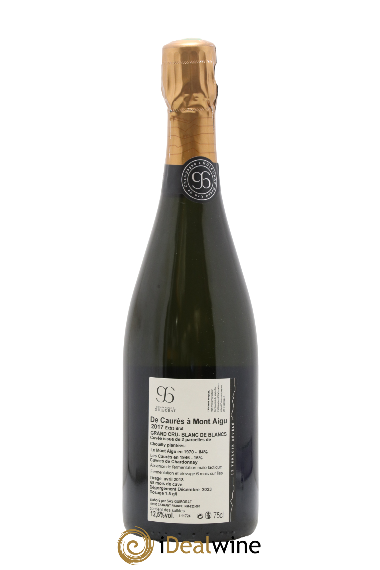 Blanc de Blancs Extra-Brut De Caurés à Mont-Aigü Guiborat 2017 - Lot de 1 bouteille - 1