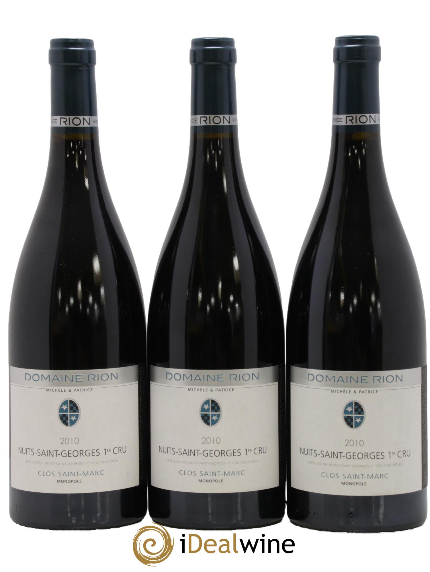 Nuits-Saint-Georges 1er Cru Clos Saint Marc Patrice Rion (Domaine) 2010 - Lot de 3 bouteilles - 0
