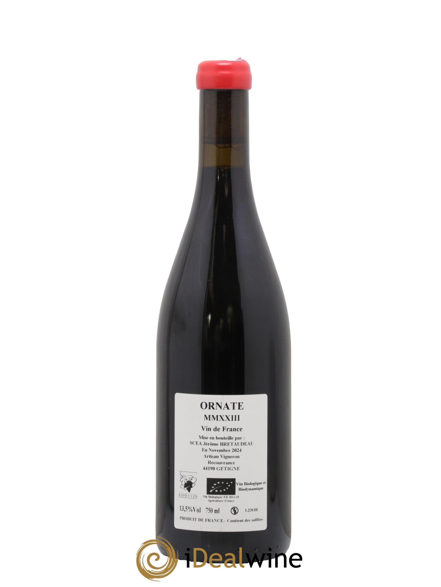 Vin de France Merlot Ornaté Jérôme Bretaudeau - Domaine de Bellevue 2023 - Posten von 1 Flasche - 1