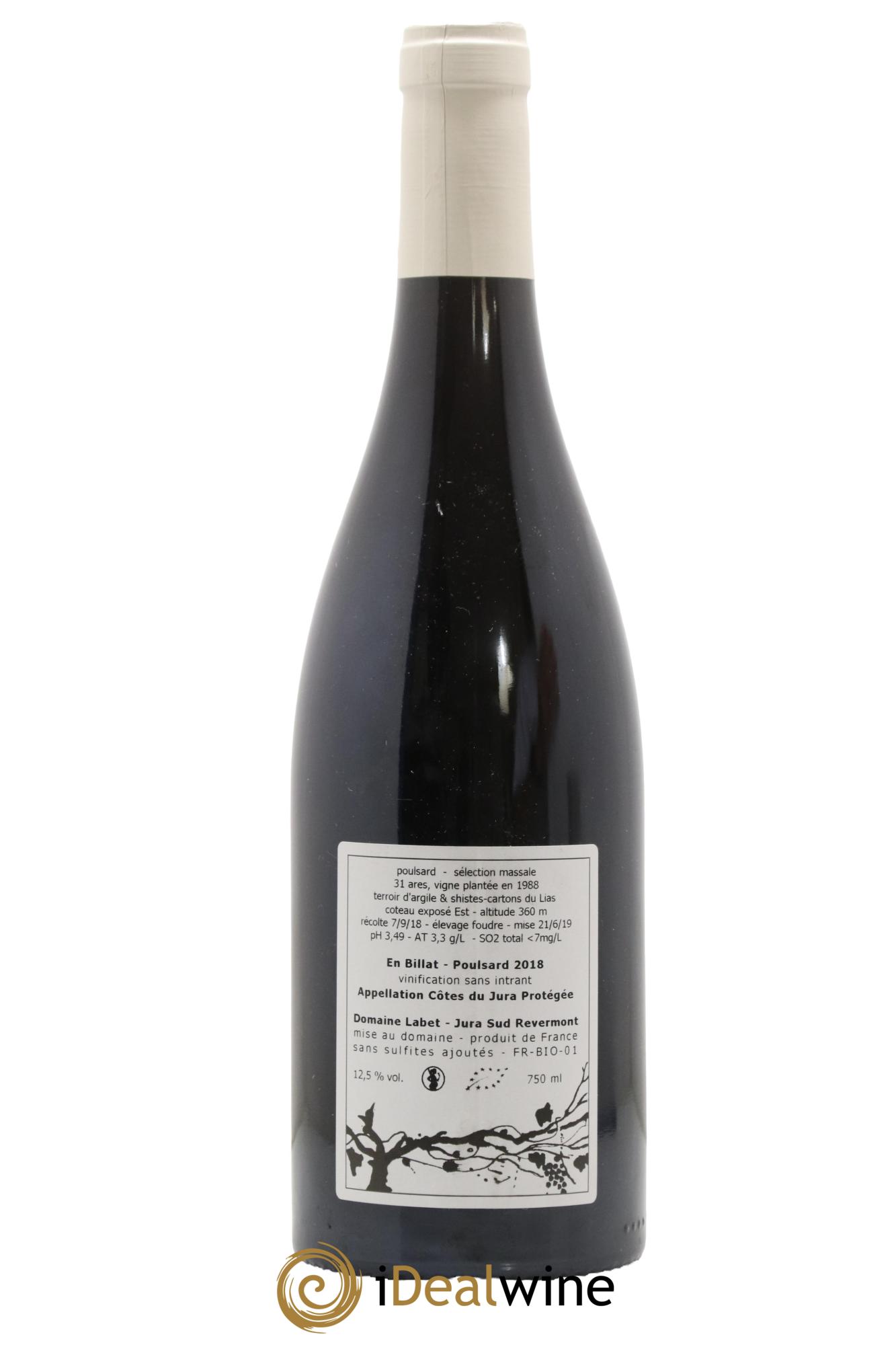 Côtes du Jura Poulsard En Billat Romain - Julien - Charline Labet 2018 - Lot de 1 bouteille - 1