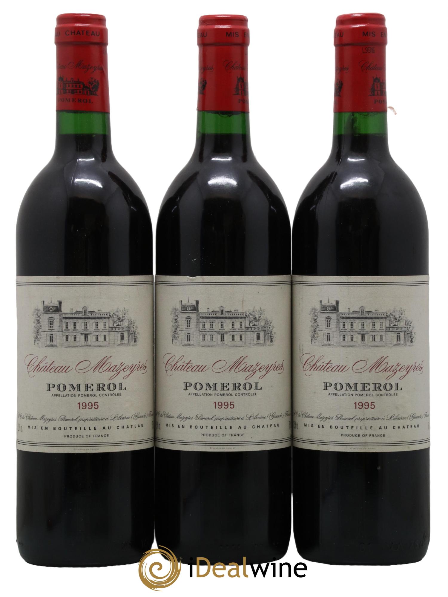 Château Mazeyres 1995 - Lot de 3 bouteilles - 0