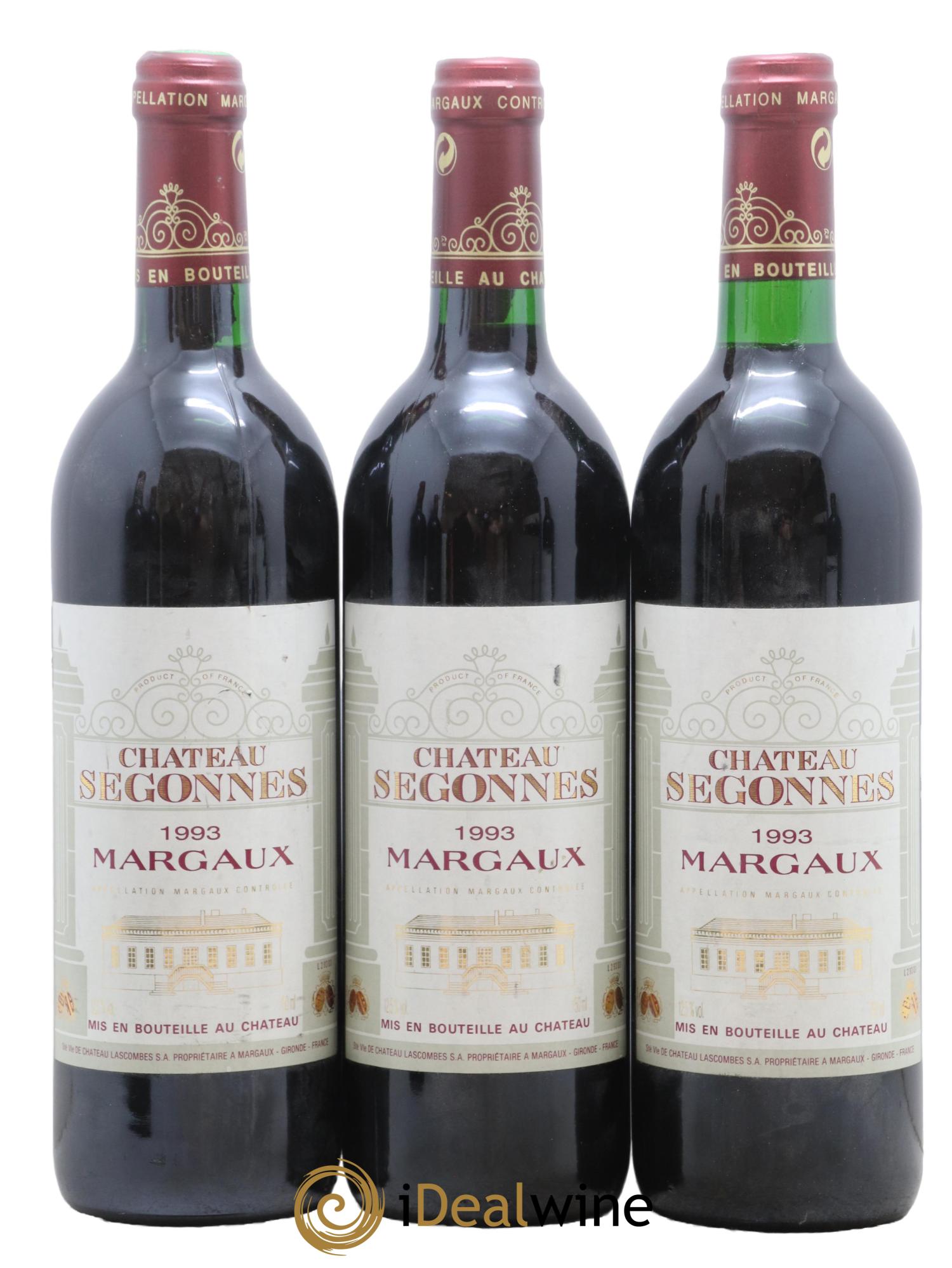 Château Segonnes 1993 - Lot de 3 bouteilles - 0