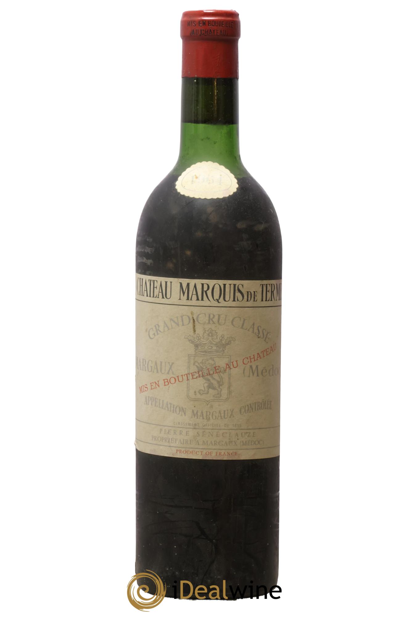 Château Marquis de Terme 4ème Grand Cru Classé 1964 - Lot de 1 bouteille - 0