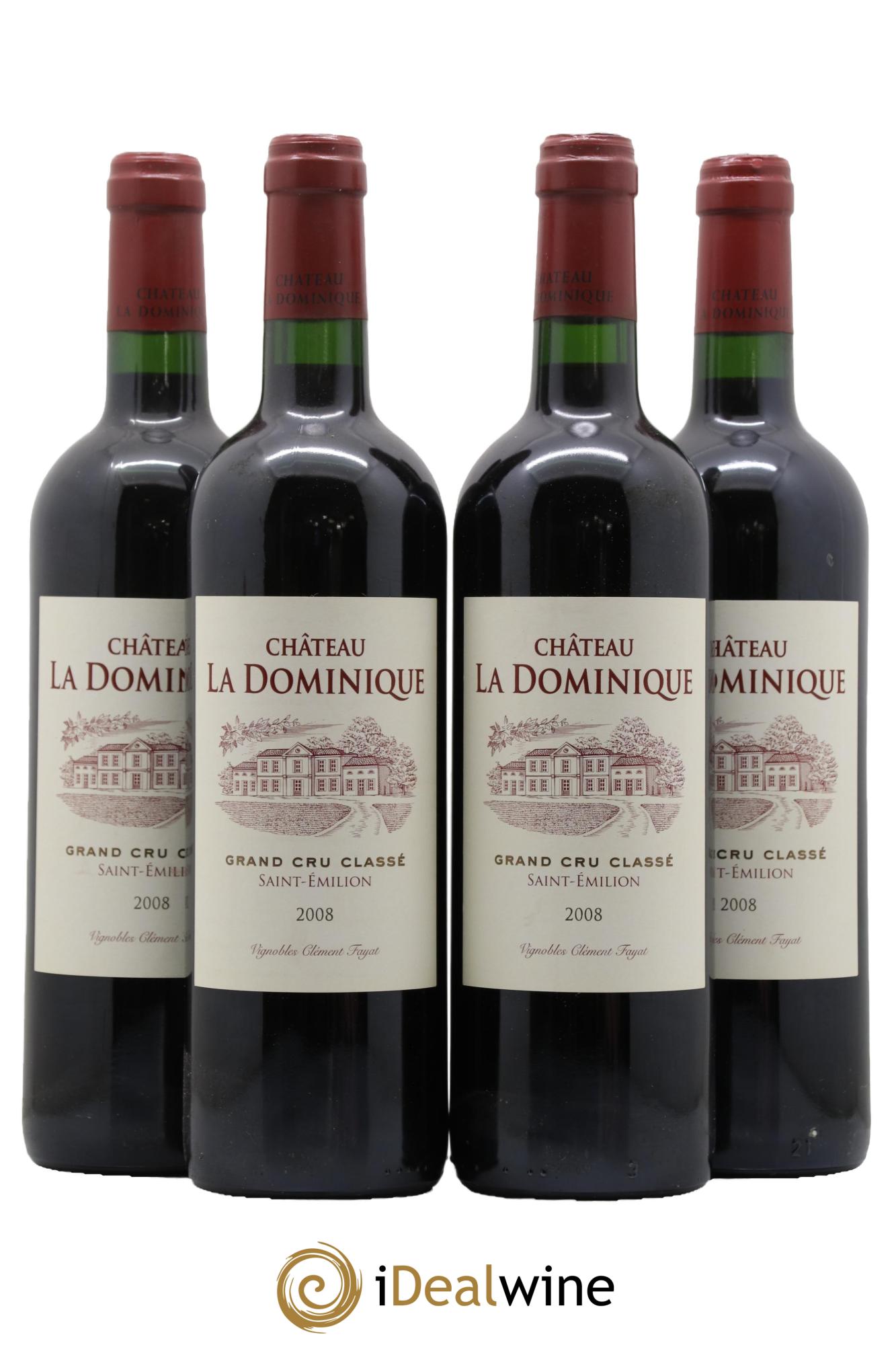 Château la Dominique Grand Cru Classé 2008 - Lot de 4 bouteilles - 0