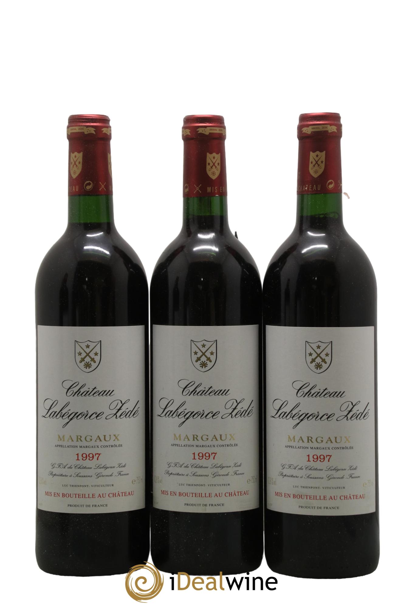 Château Labegorce Zédé Cru Bourgeois 1997 - Lot of 3 bottles - 0