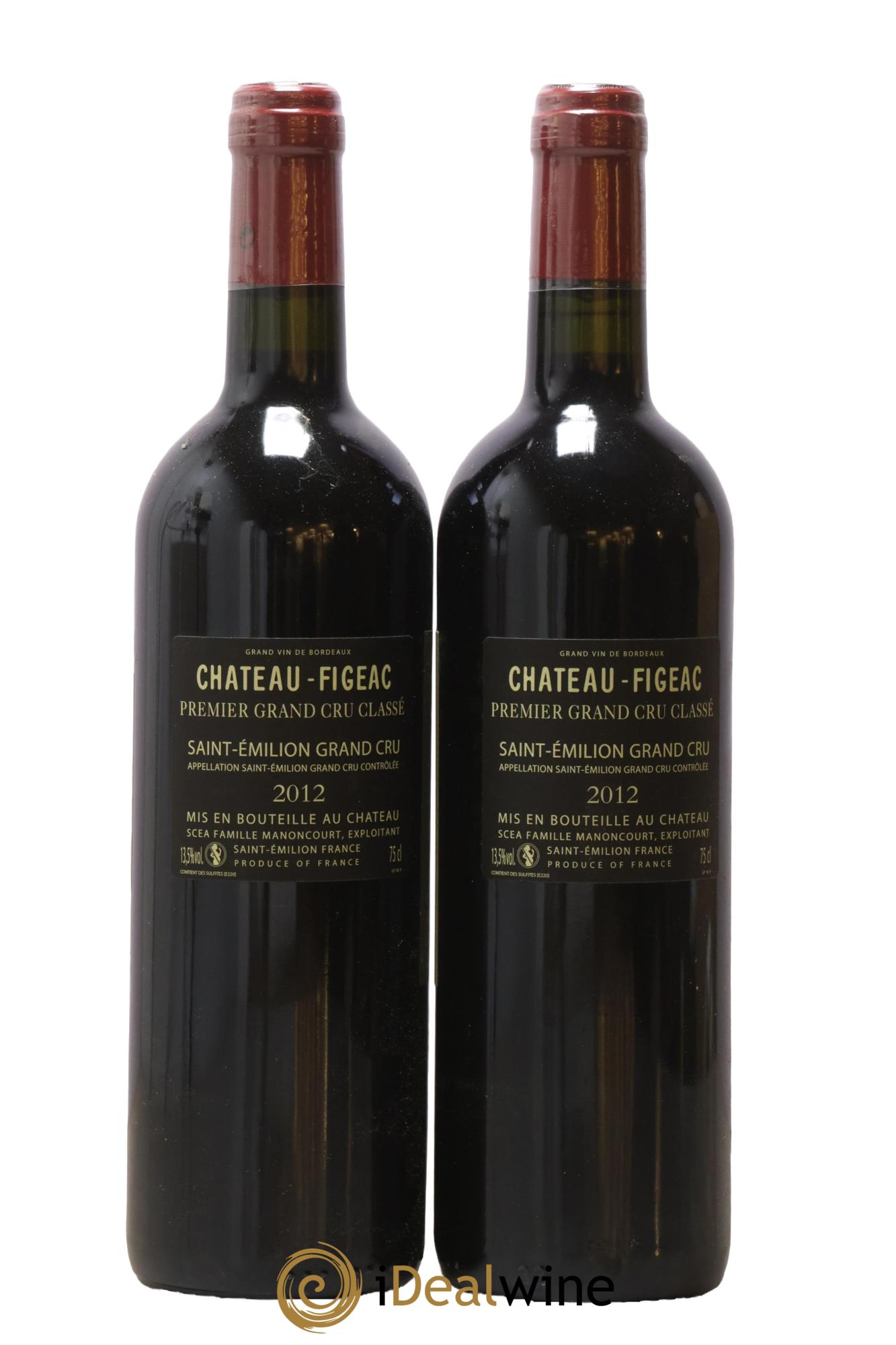 Château Figeac 1er Grand Cru Classé A 2012 - Lotto di 2 bottiglie - 1