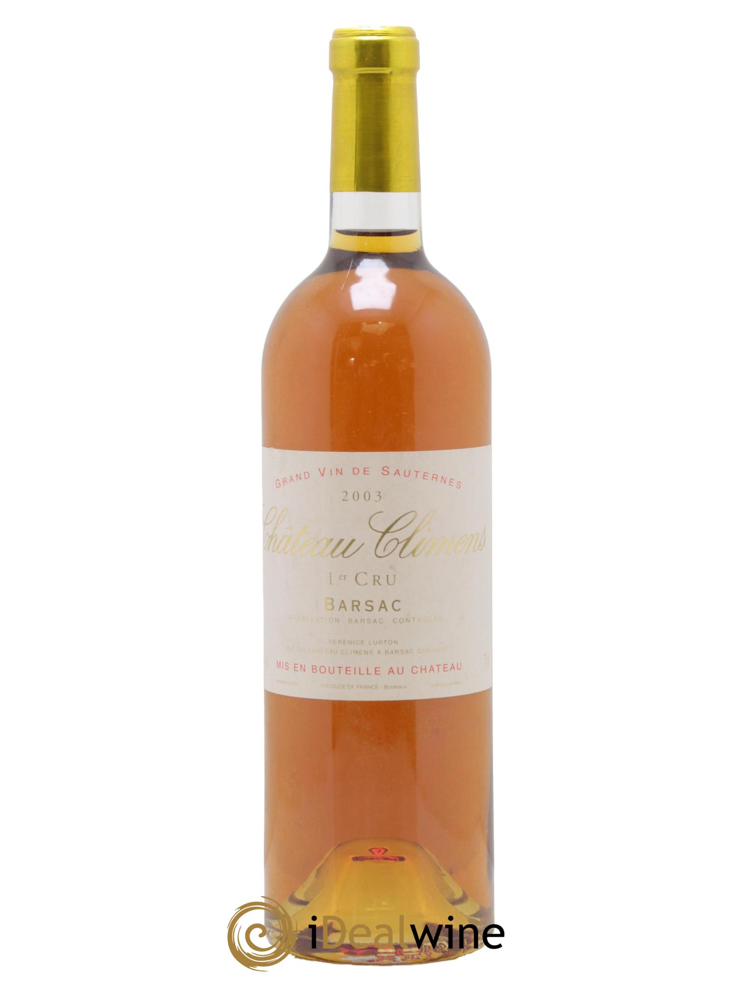 Château Climens 1er Grand Cru Classé 2003 - Lotto di 1 bottiglia - 0