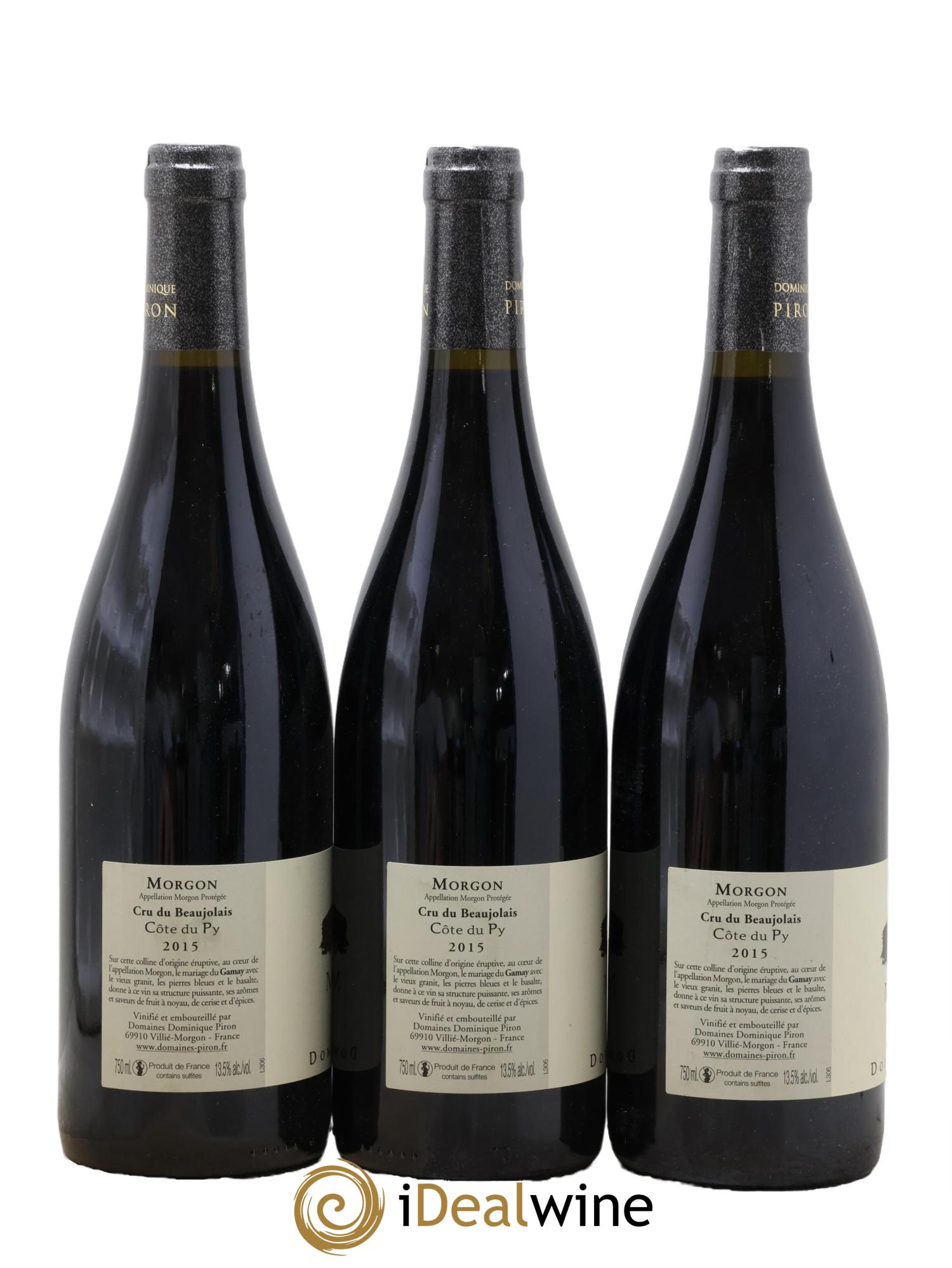 Morgon Côte du Py Dominique Piron (Domaine) 2015 - Lotto di 3 bottiglie - 1