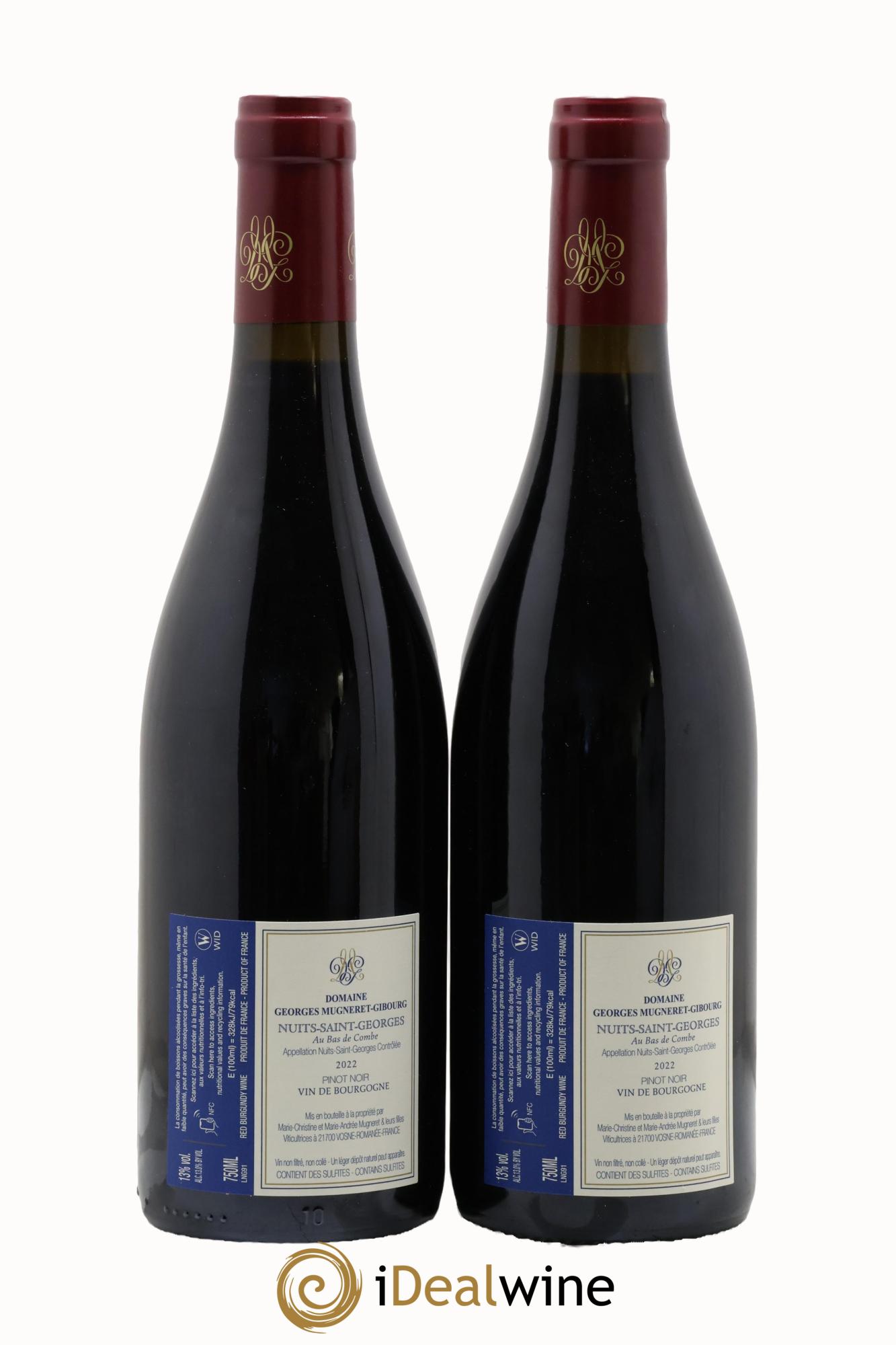 Nuits-Saint-Georges Au Bas de Combe Mugneret-Gibourg (Domaine) 2022 - Lotto di 2 bottiglie - 1